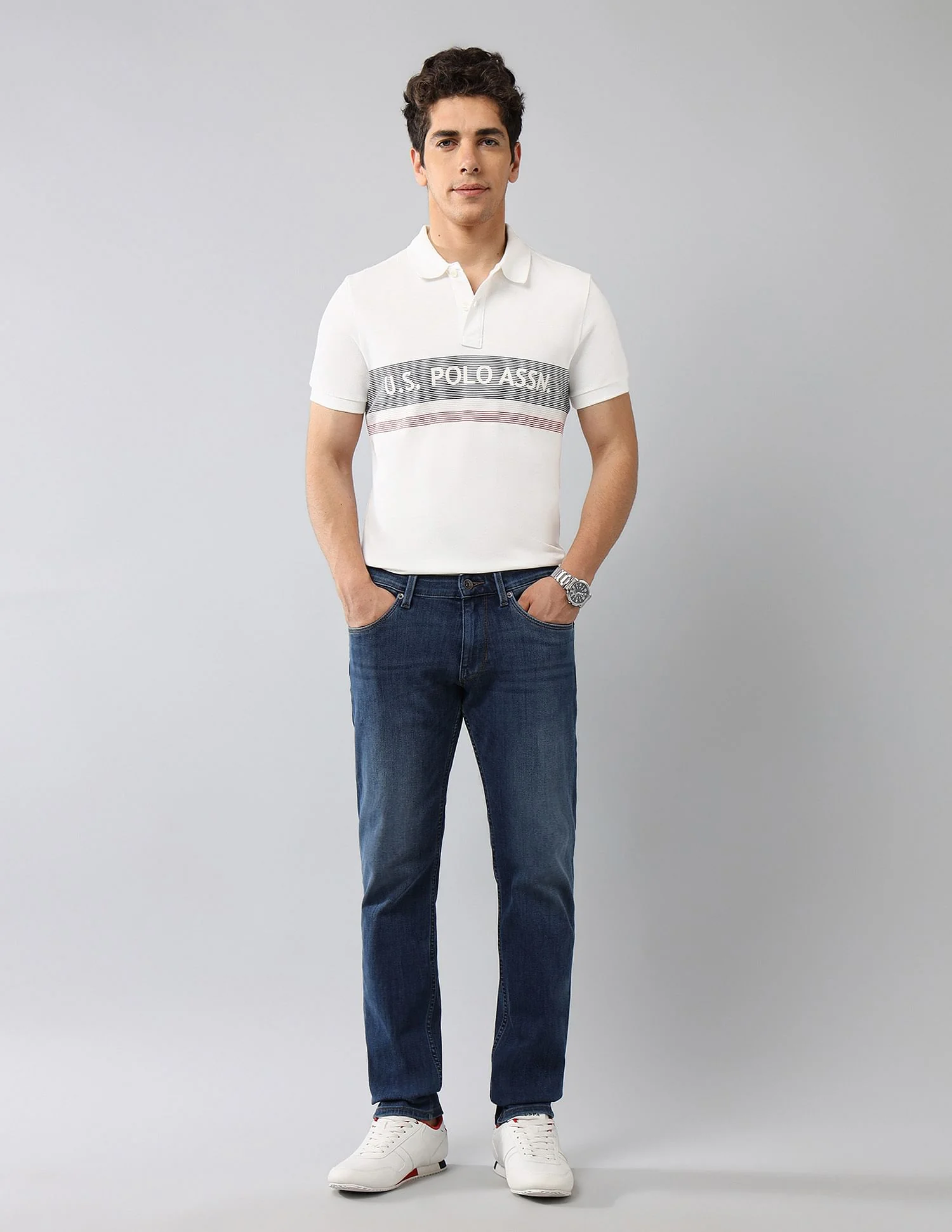 Brand Printed Muscle Fit Polo Shirt - Image 3