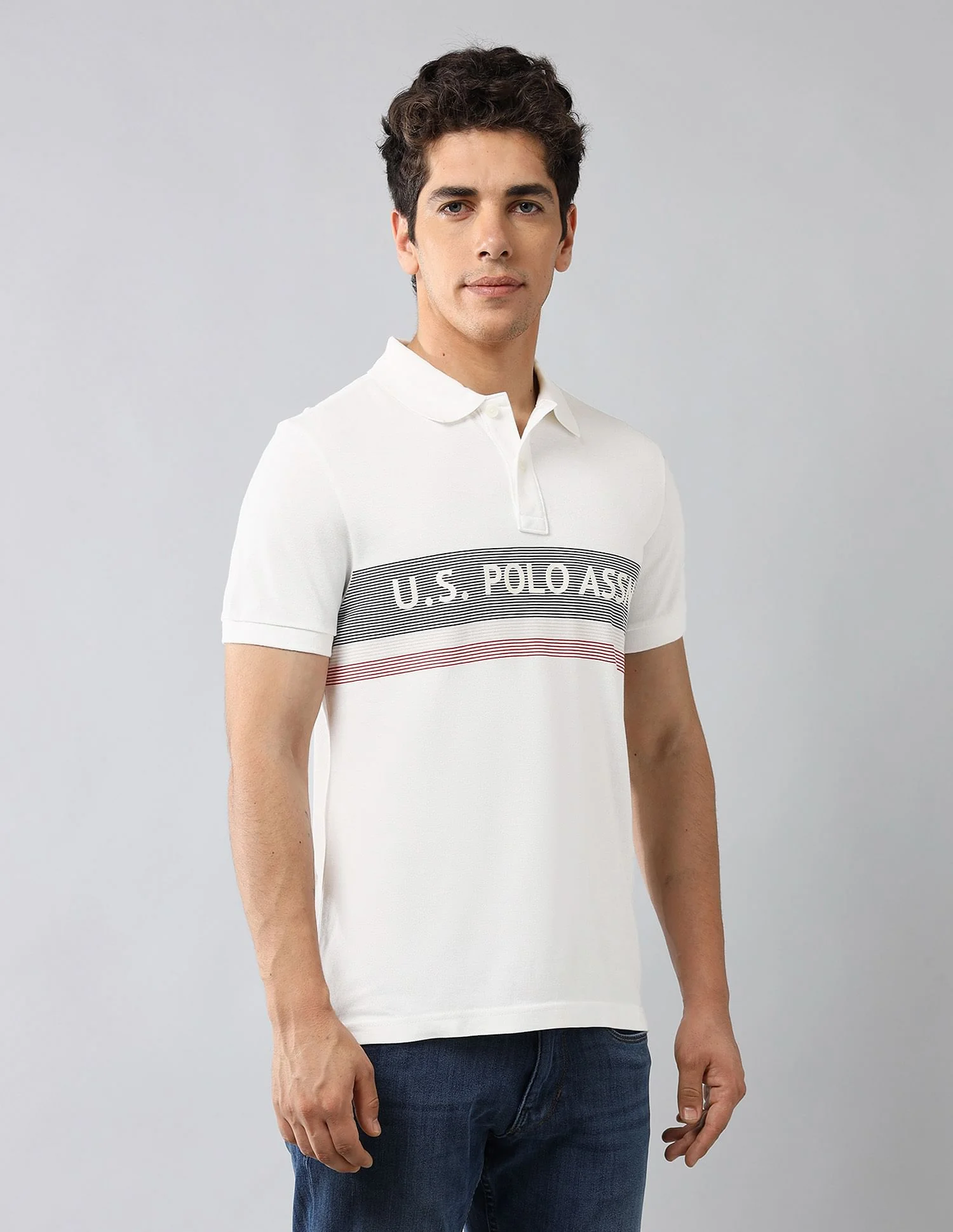 Brand Printed Muscle Fit Polo Shirt - Image 4