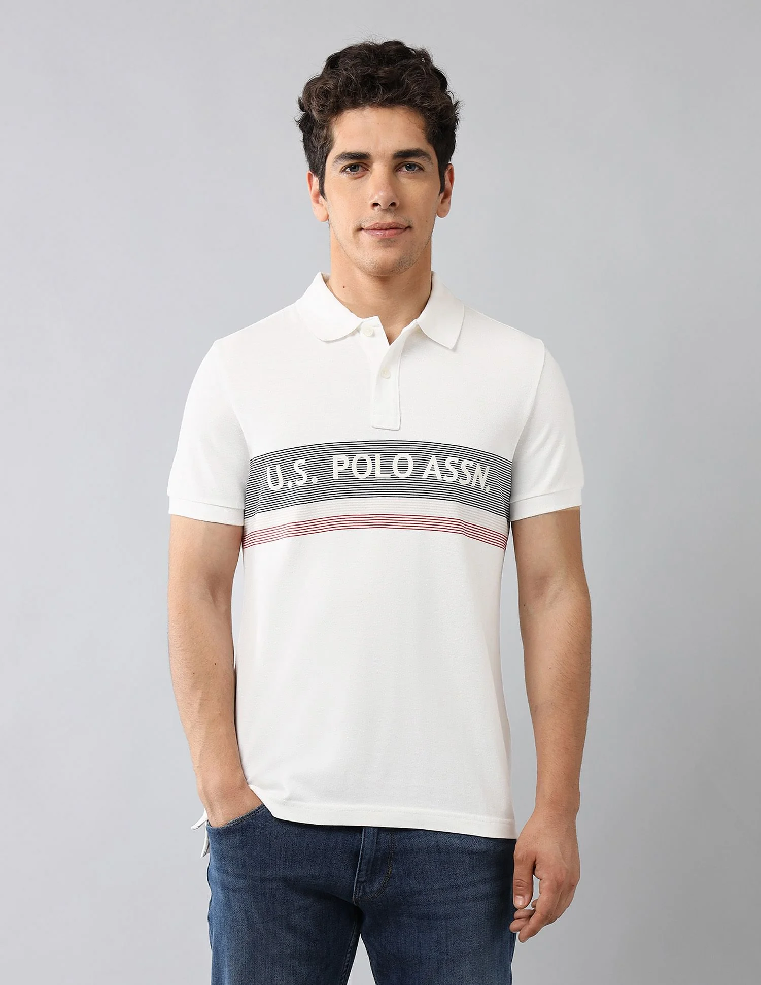 Brand Printed Muscle Fit Polo Shirt - Image 6