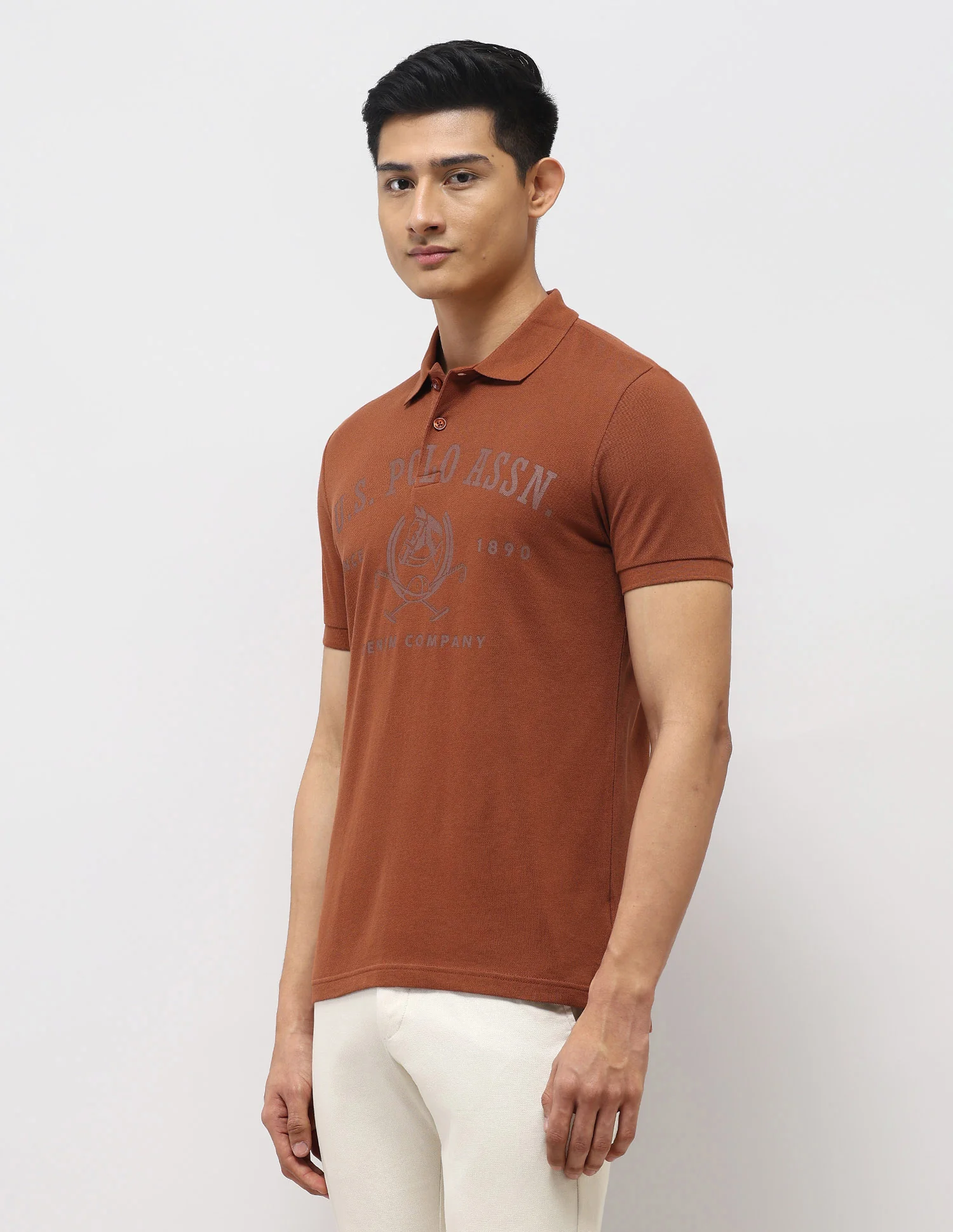 Brand Printed Muscle Fit Polo Shirt - Image 4