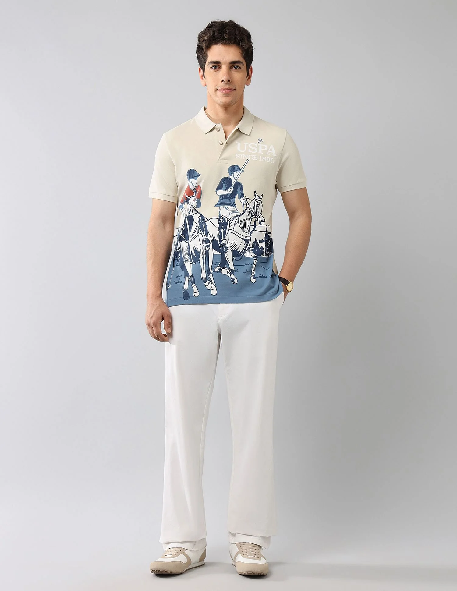 Brand Printed Muscle Fit Polo Shirt - Image 3