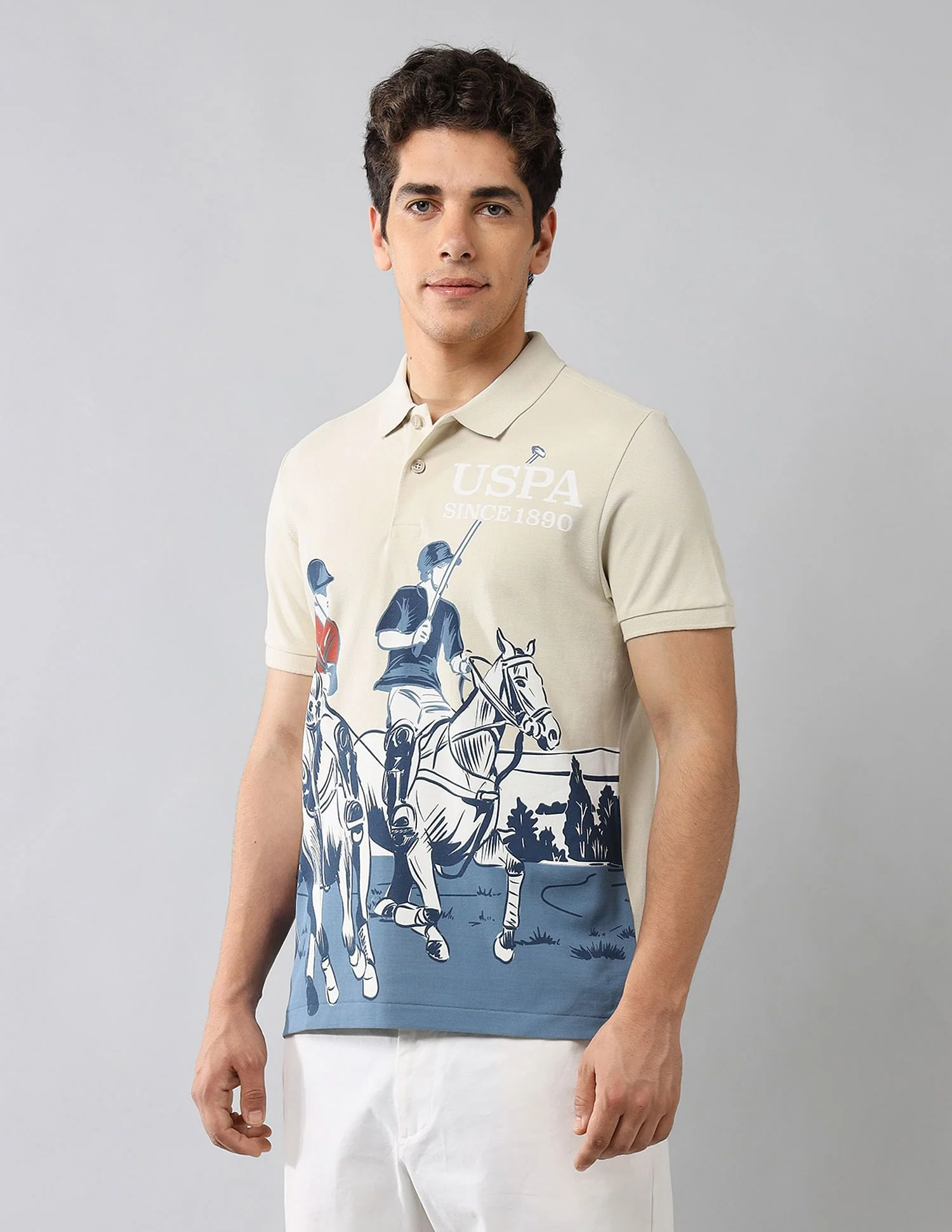 Brand Printed Muscle Fit Polo Shirt - Image 4