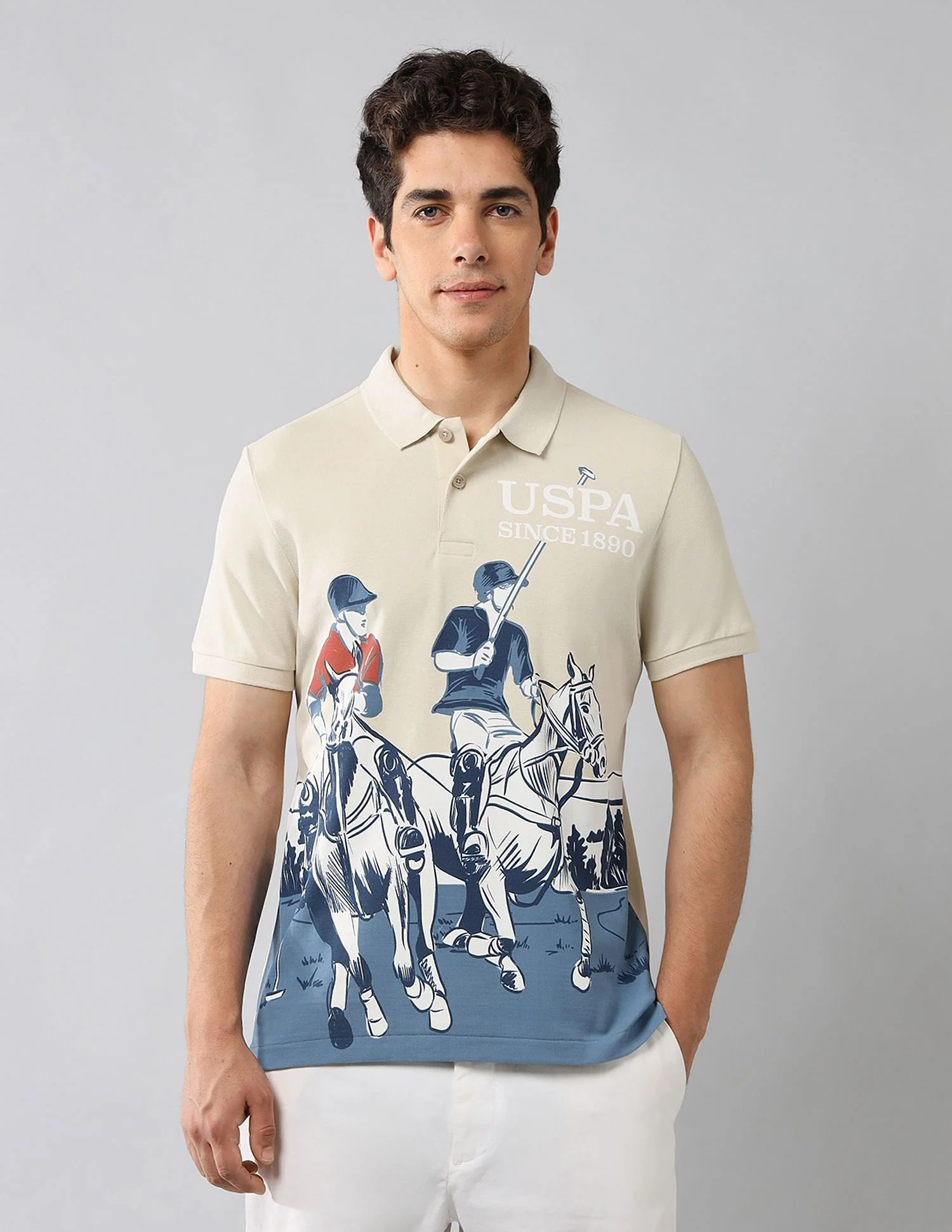 Brand Printed Muscle Fit Polo Shirt - Image 6
