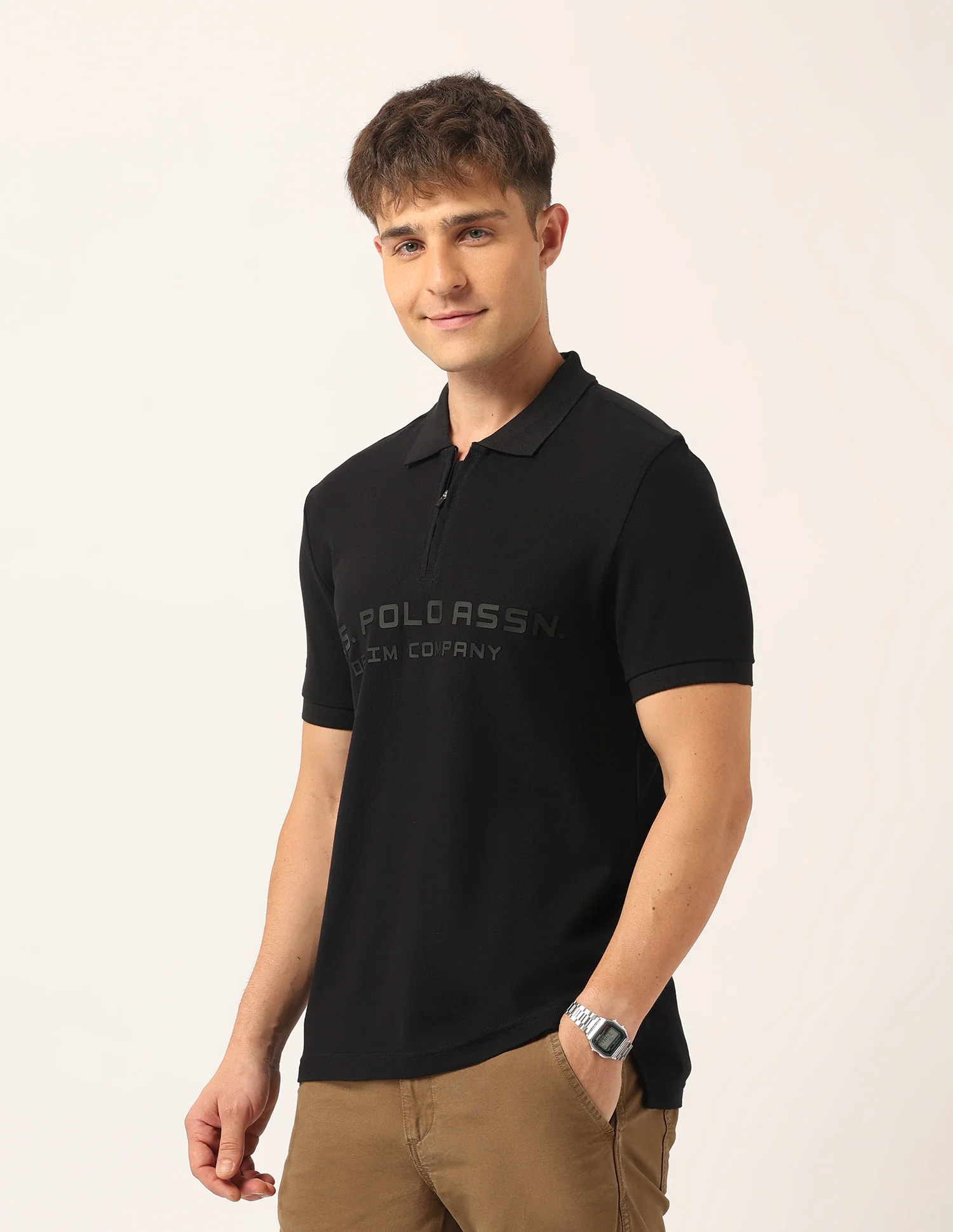 Brand Printed Muscle Fit Polo Shirt - Image 4