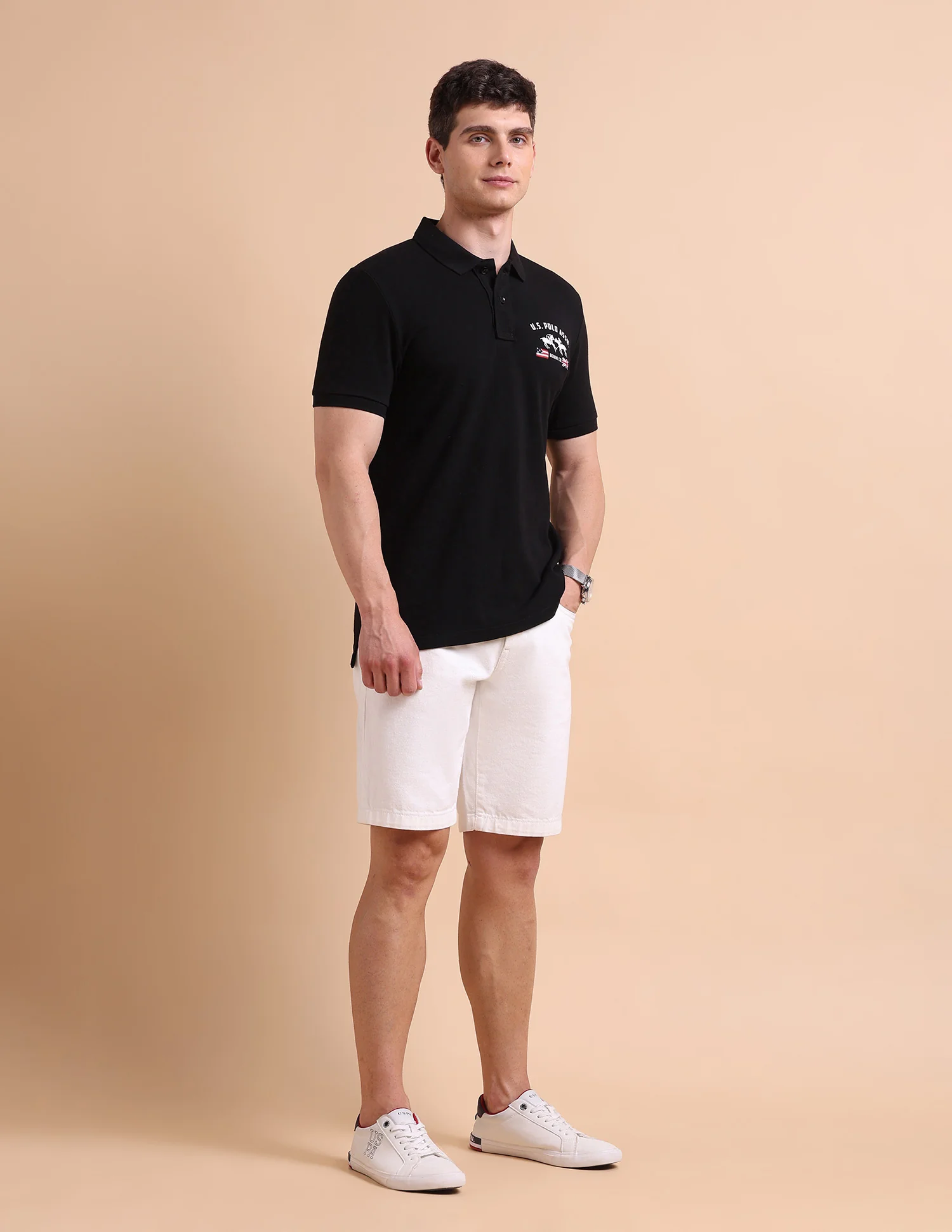 Brand Printed Muscle Fit Polo Shirt - Image 3