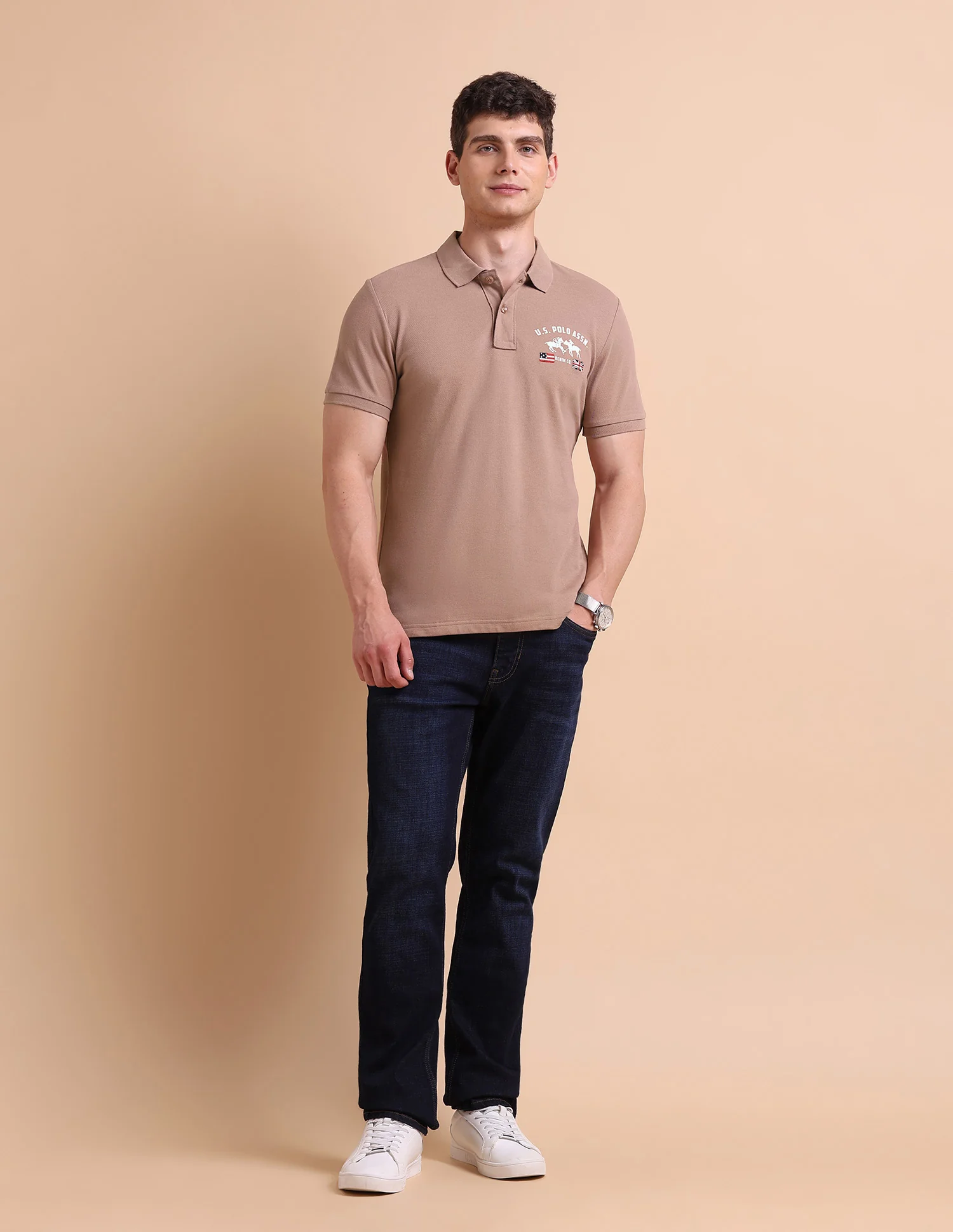 Brand Printed Muscle Fit Polo Shirt - Image 3
