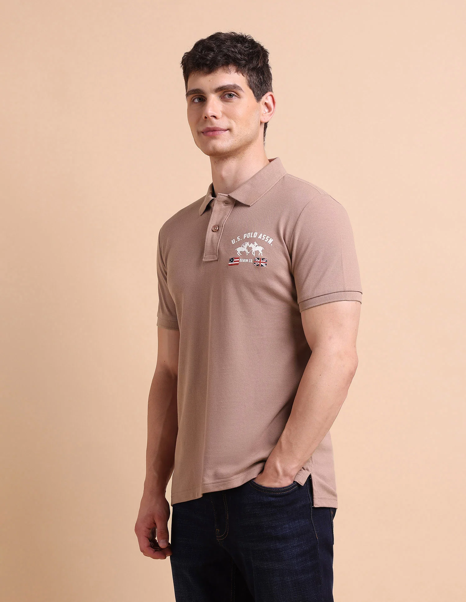 Brand Printed Muscle Fit Polo Shirt - Image 4