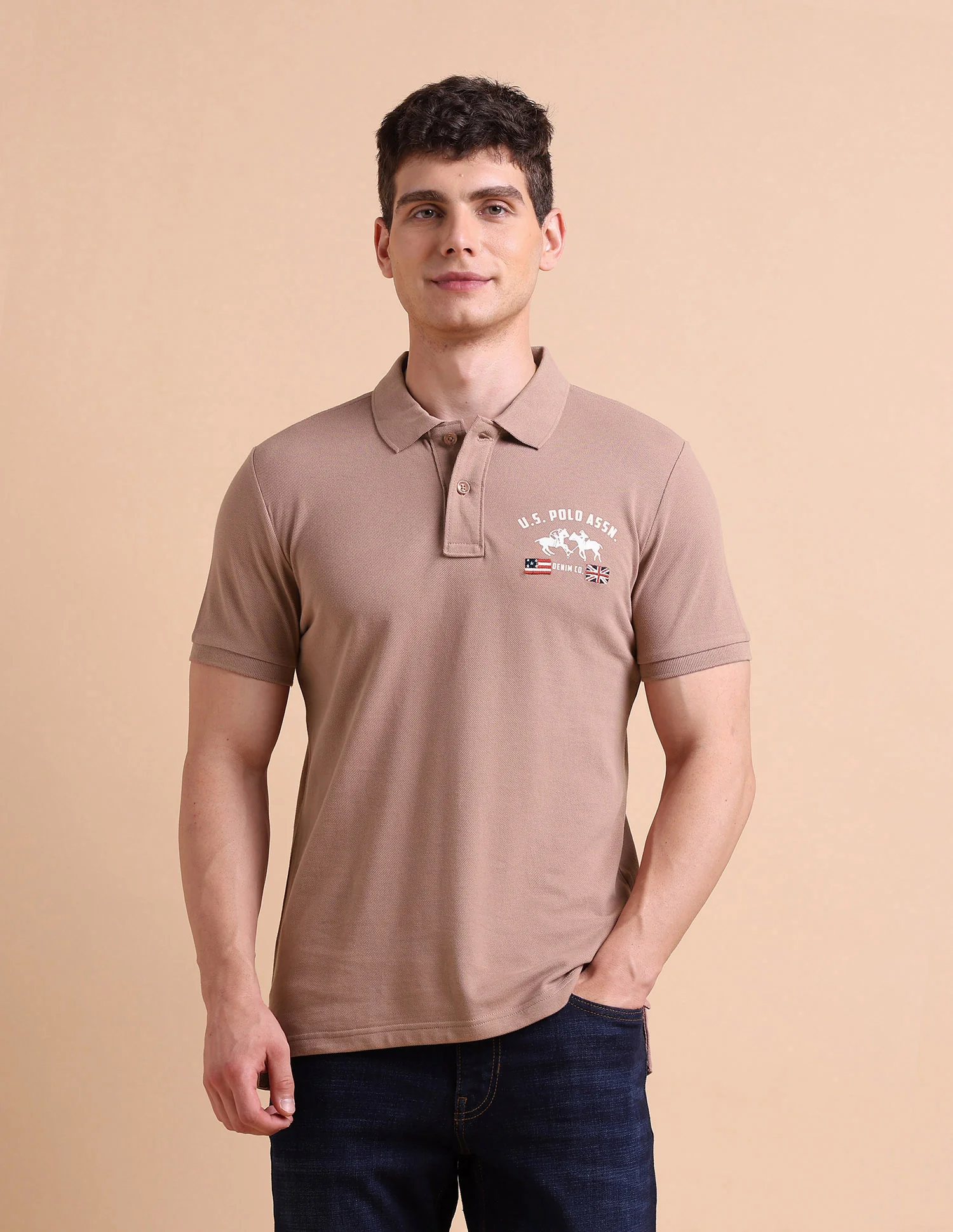 Brand Printed Muscle Fit Polo Shirt - Image 6
