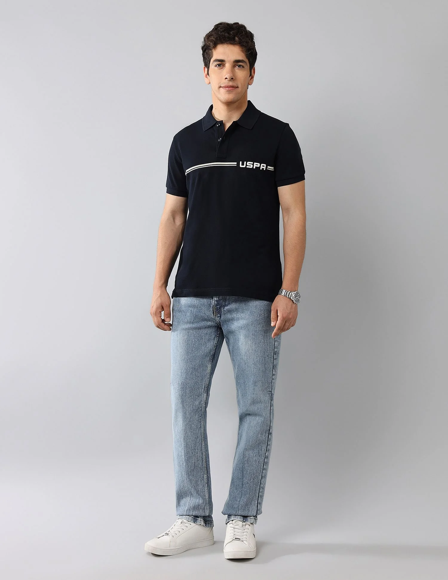 Brand Printed Muscle Fit Polo Shirt - Image 3