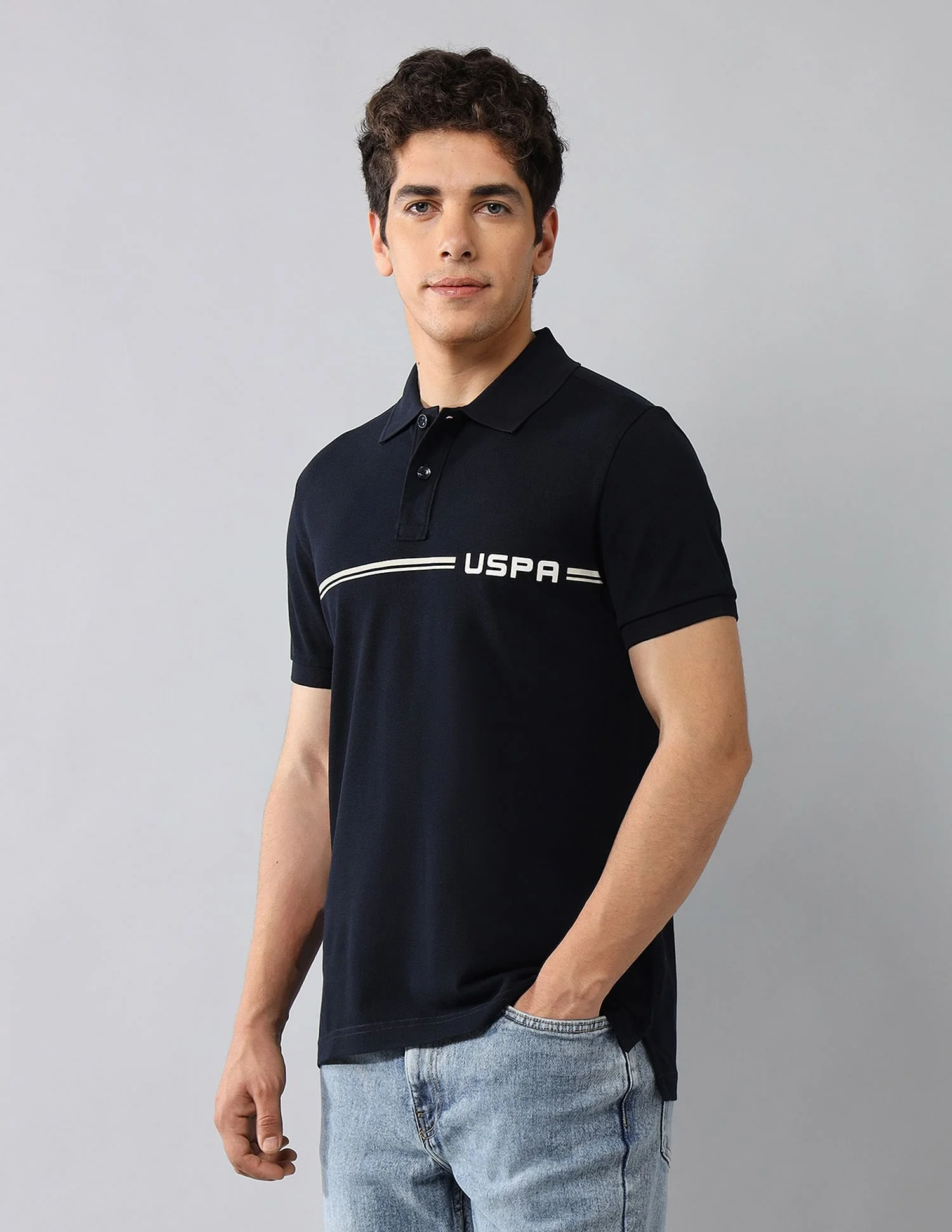 Brand Printed Muscle Fit Polo Shirt - Image 4