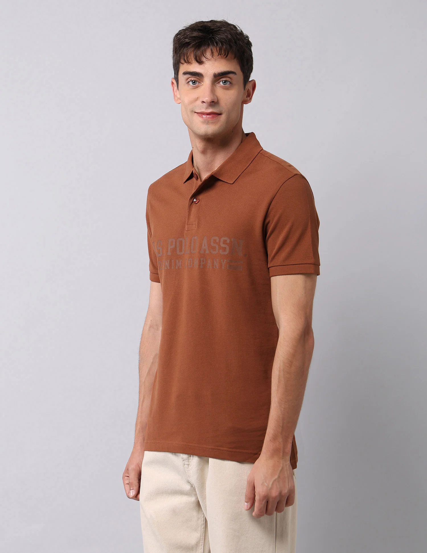 Brand Printed Muscle Fit Polo Shirt - Image 4