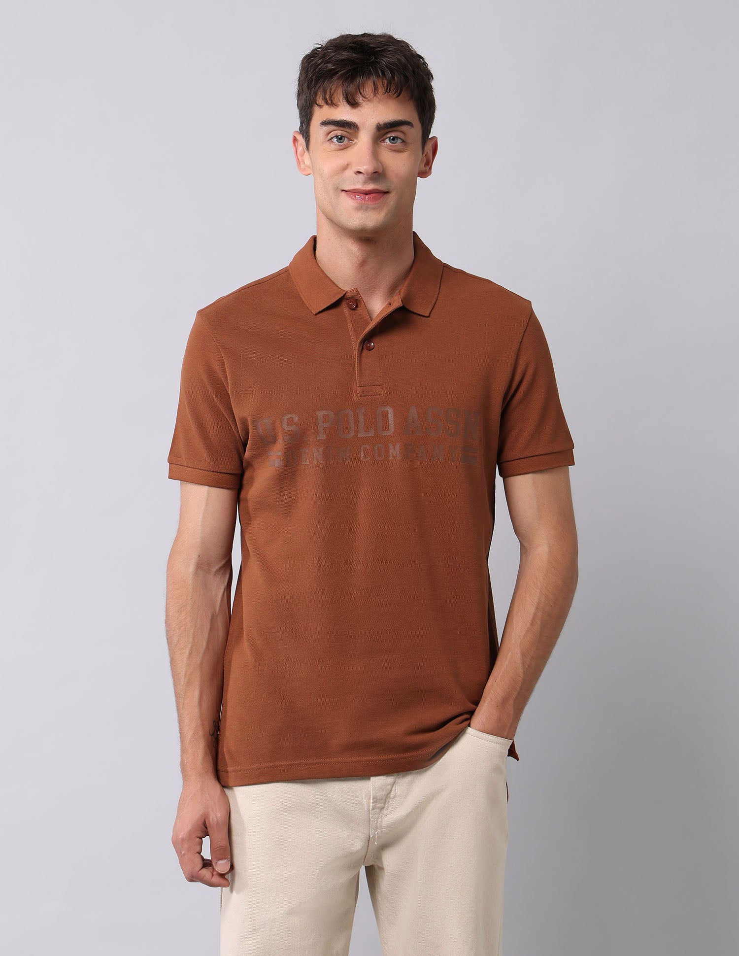 Brand Printed Muscle Fit Polo Shirt - Image 6
