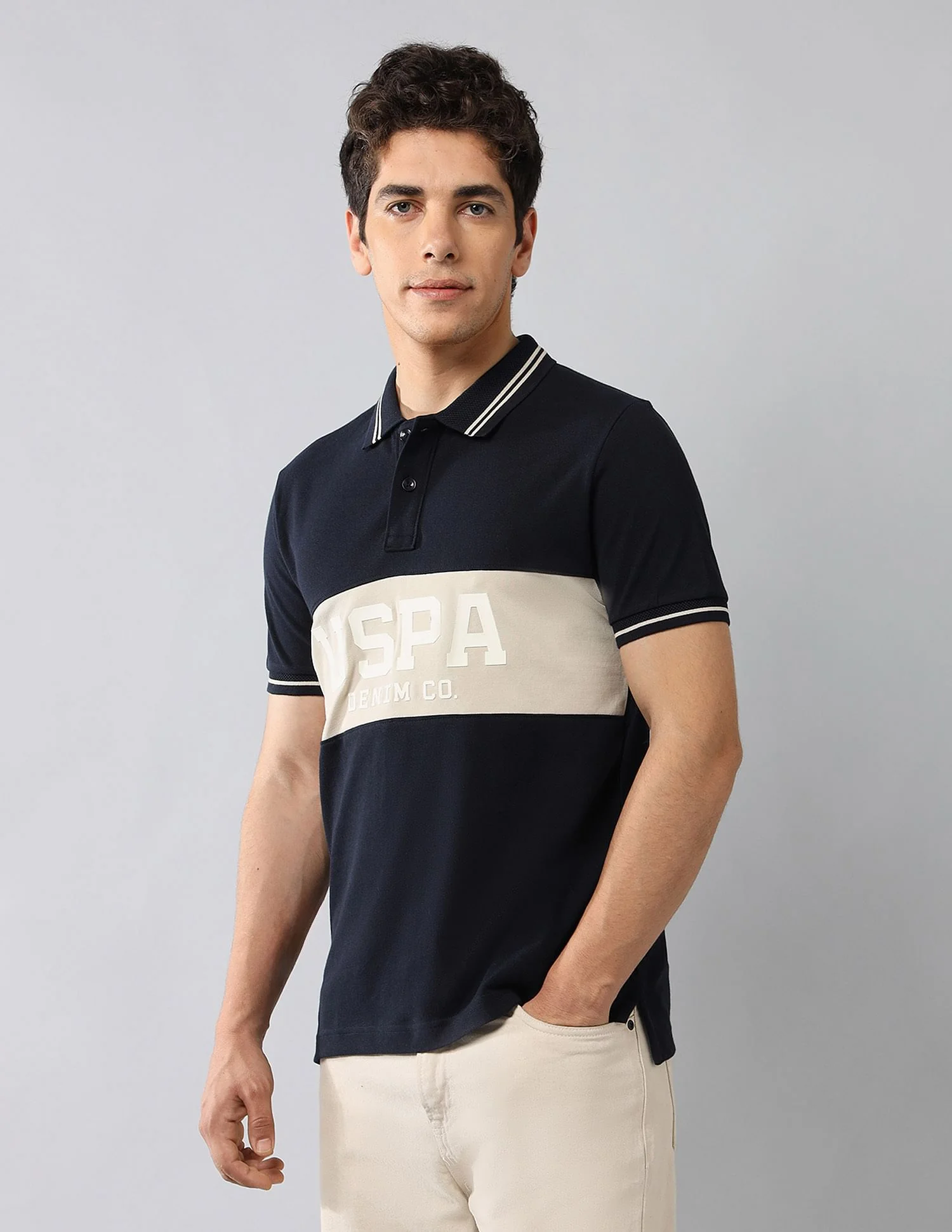 Brand Printed Muscle Fit Polo Shirt - Image 4