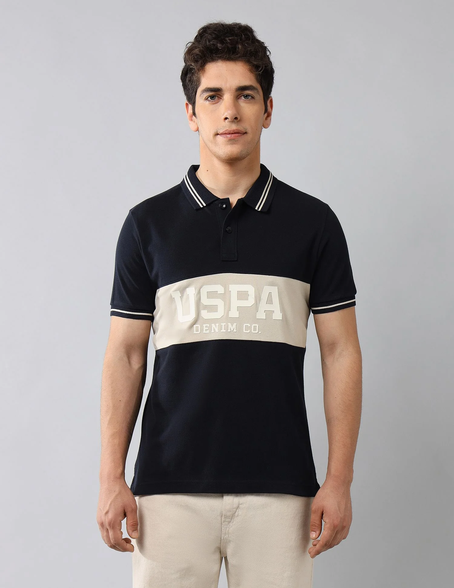 Brand Printed Muscle Fit Polo Shirt - Image 6