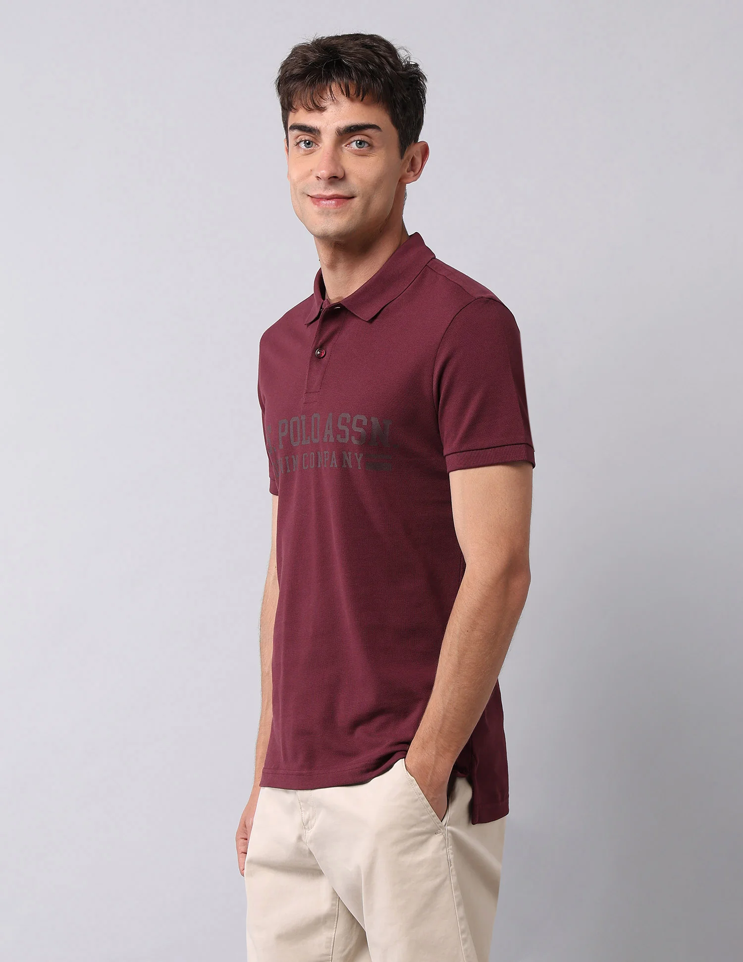 Brand Printed Muscle Fit Polo Shirt - Image 4