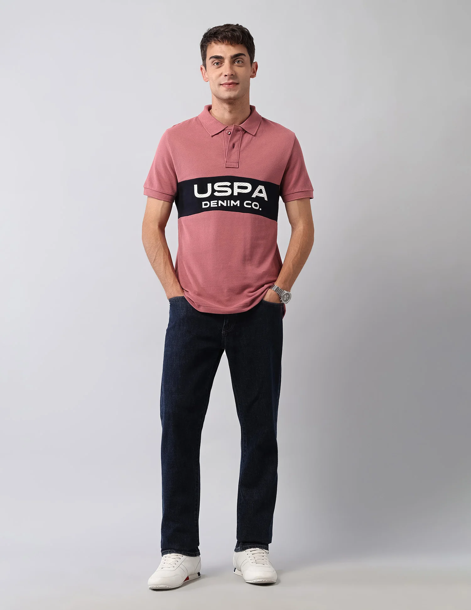 Brand Printed Muscle Fit Polo Shirt - Image 3