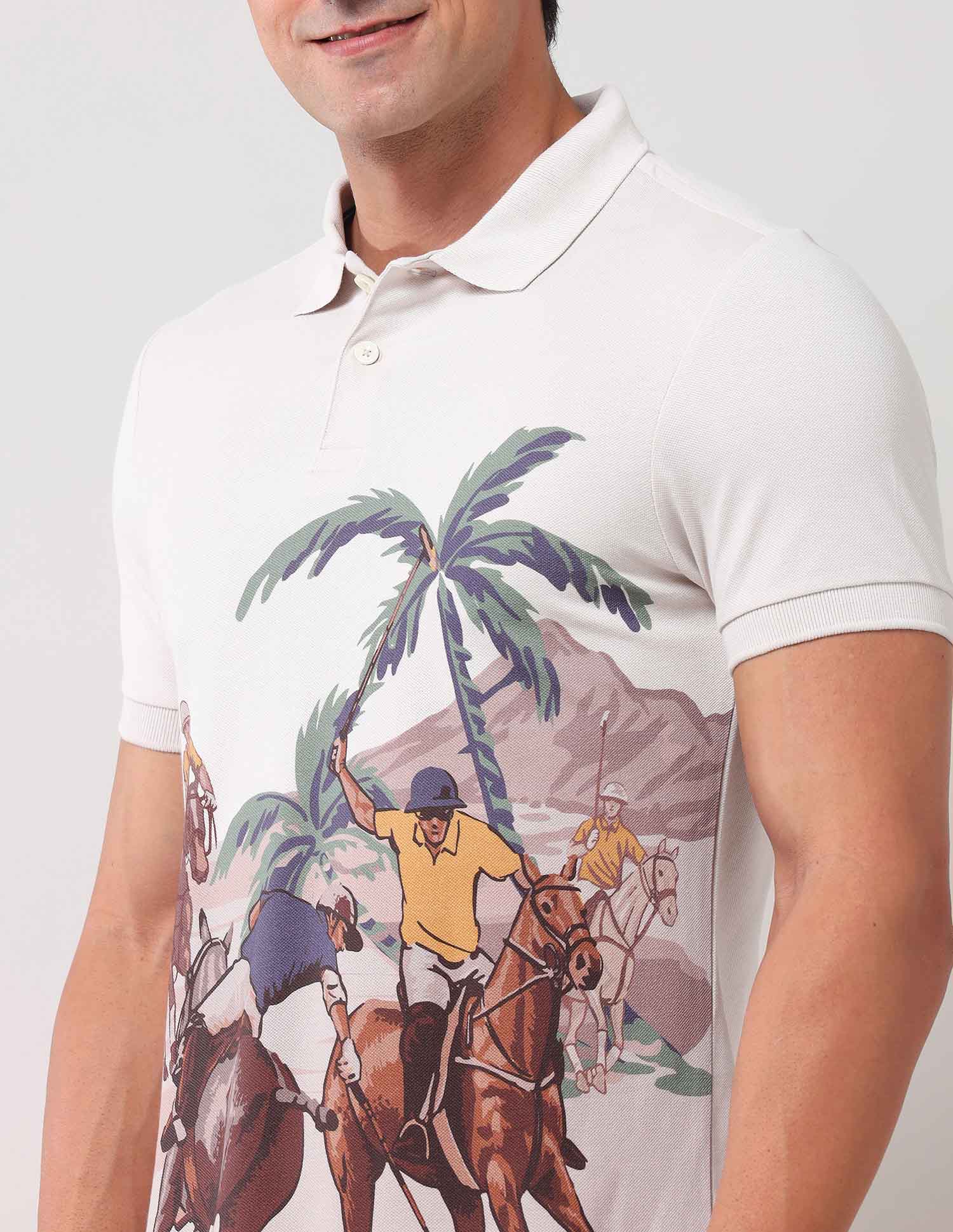 Brand Printed Muscle Fit Polo Shirt - Image 7