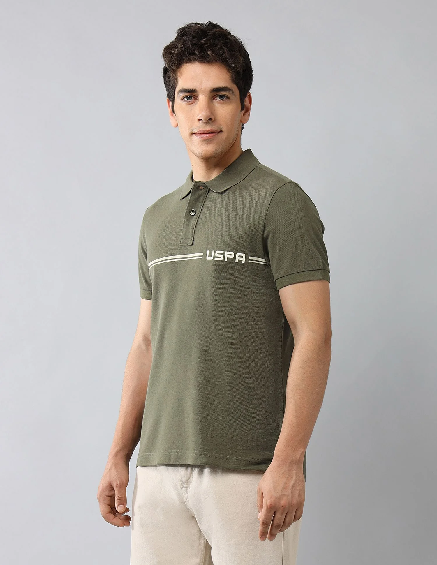 Brand Printed Muscle Fit Polo Shirt - Image 4