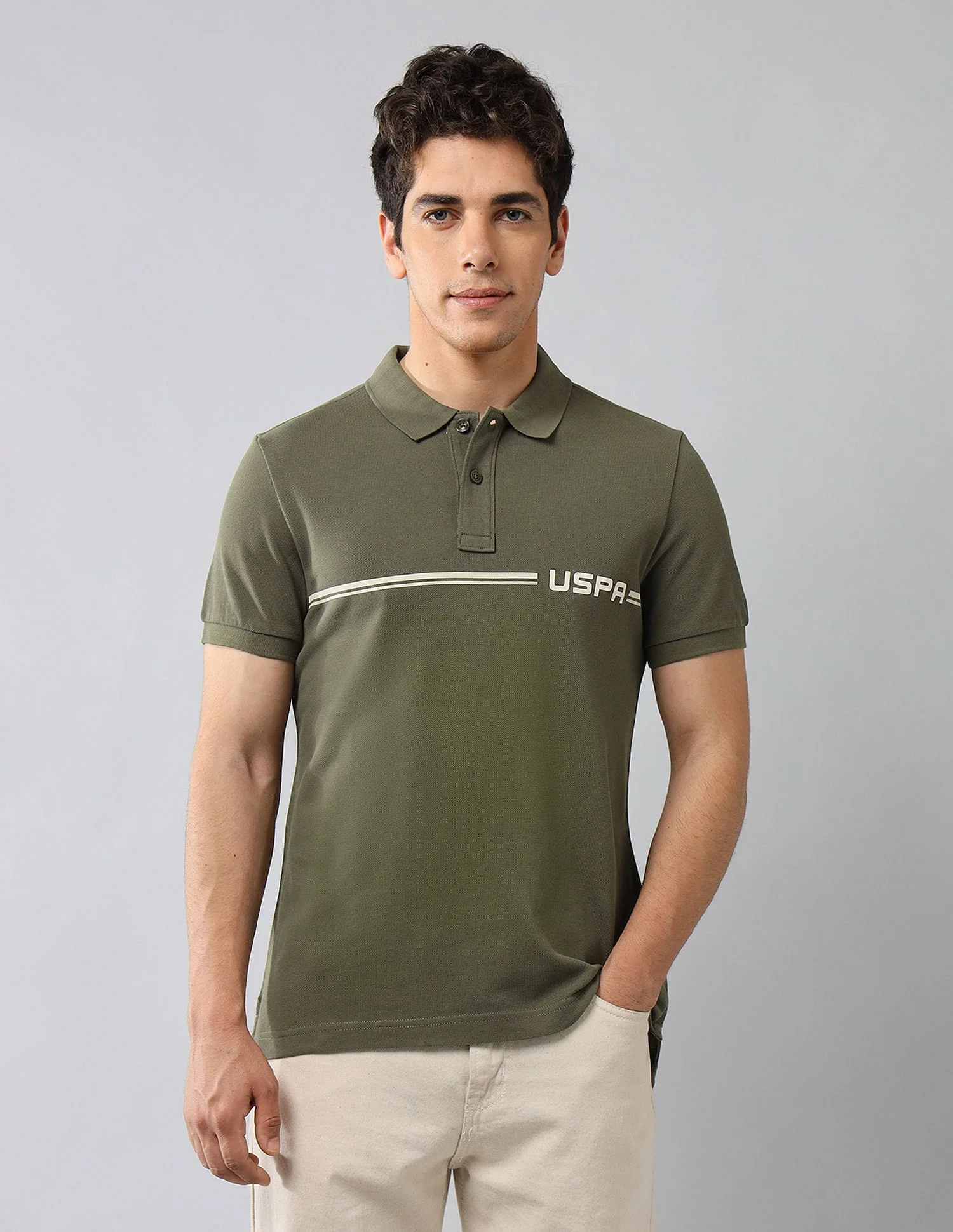Brand Printed Muscle Fit Polo Shirt - Image 6