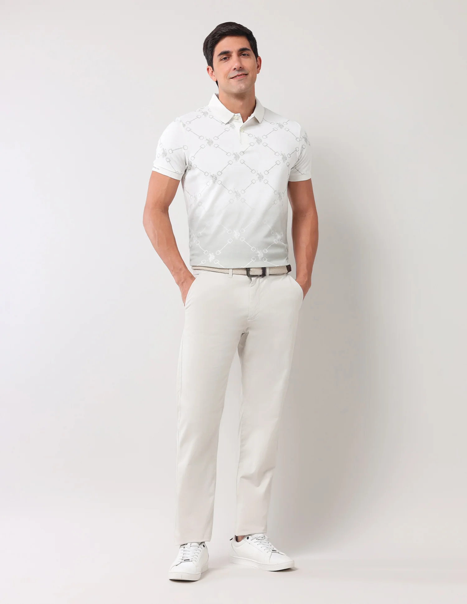 Brand Printed Muscle Fit Polo Shirt - Image 3