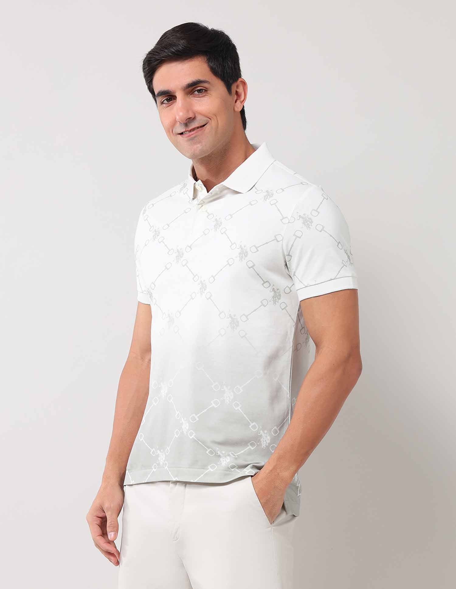 Brand Printed Muscle Fit Polo Shirt - Image 4