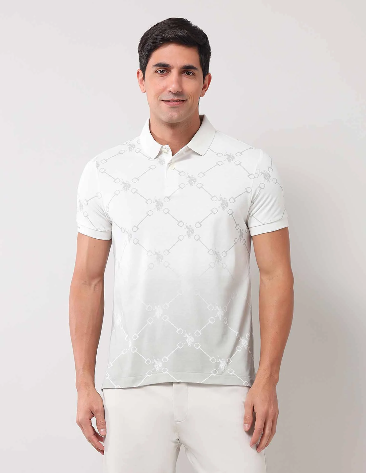 Brand Printed Muscle Fit Polo Shirt - Image 6
