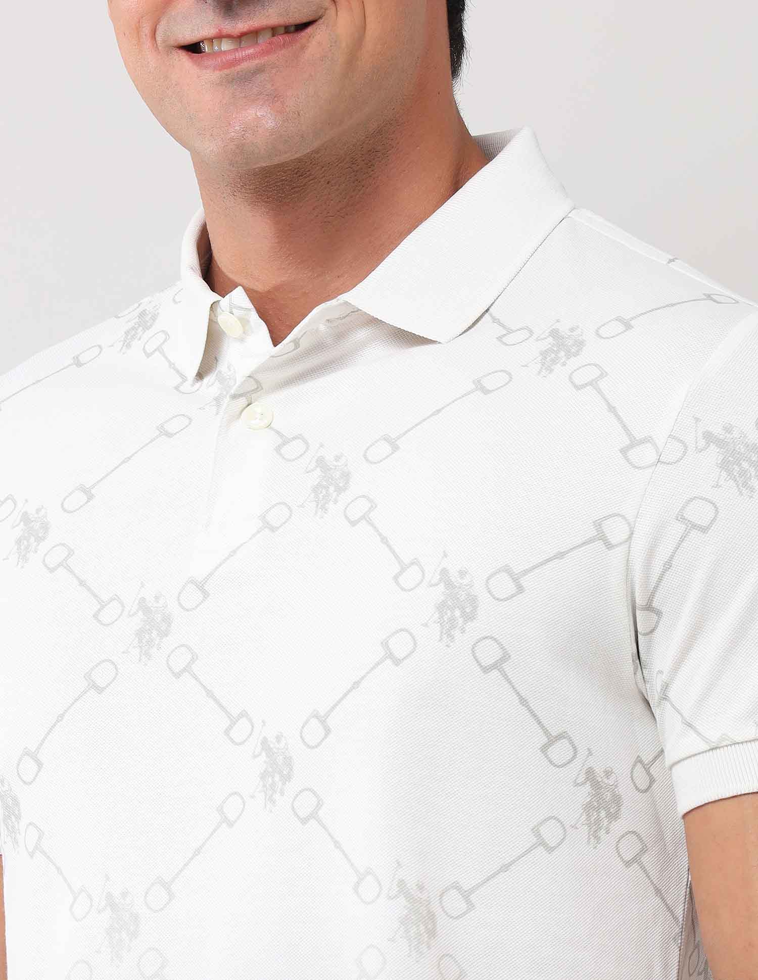 Brand Printed Muscle Fit Polo Shirt - Image 7