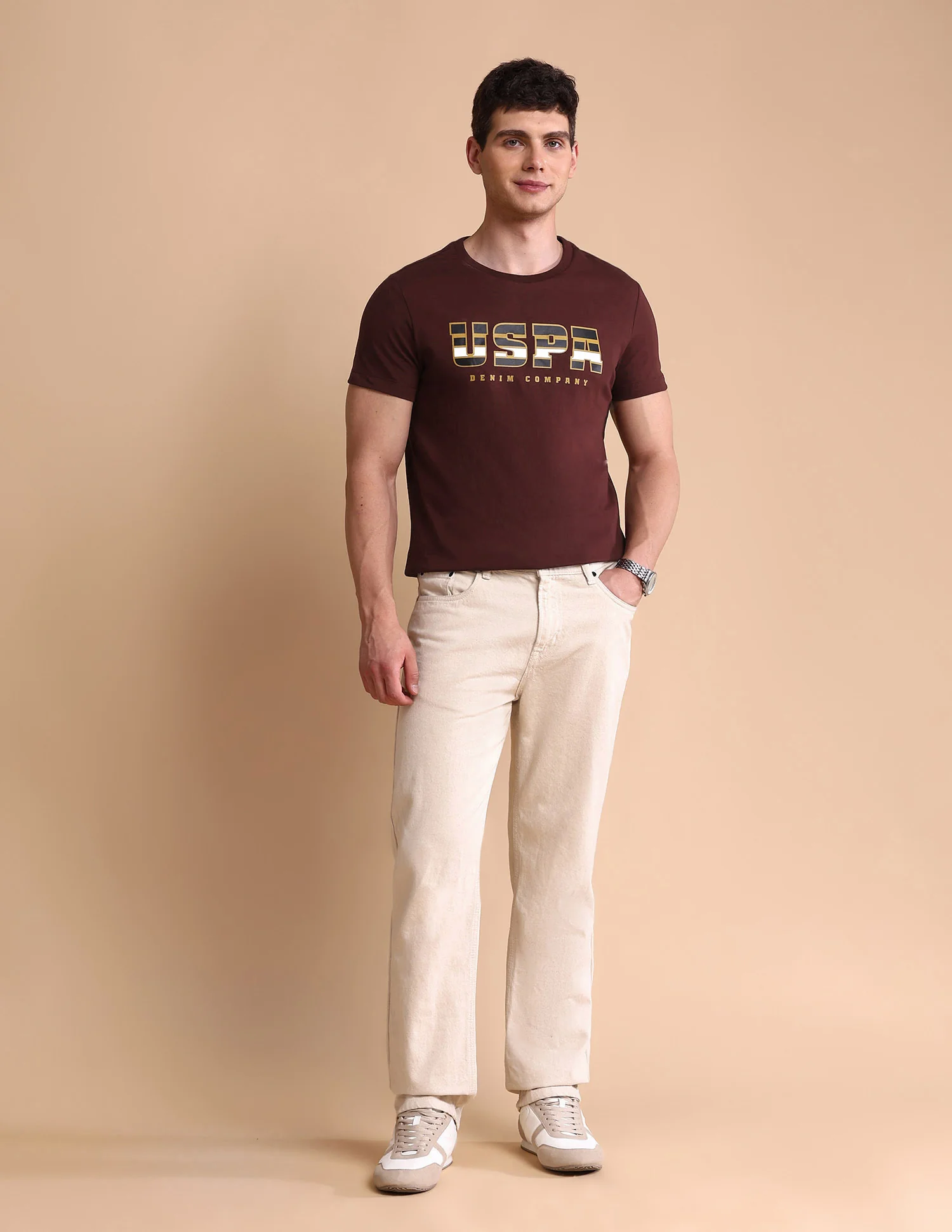 Brand Printed Muscle Fit T-Shirt - Image 3