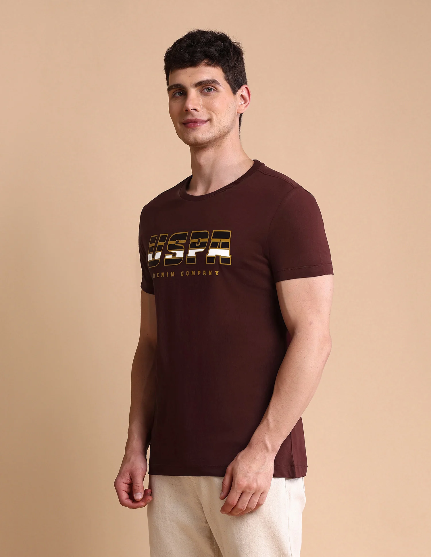 Brand Printed Muscle Fit T-Shirt - Image 4