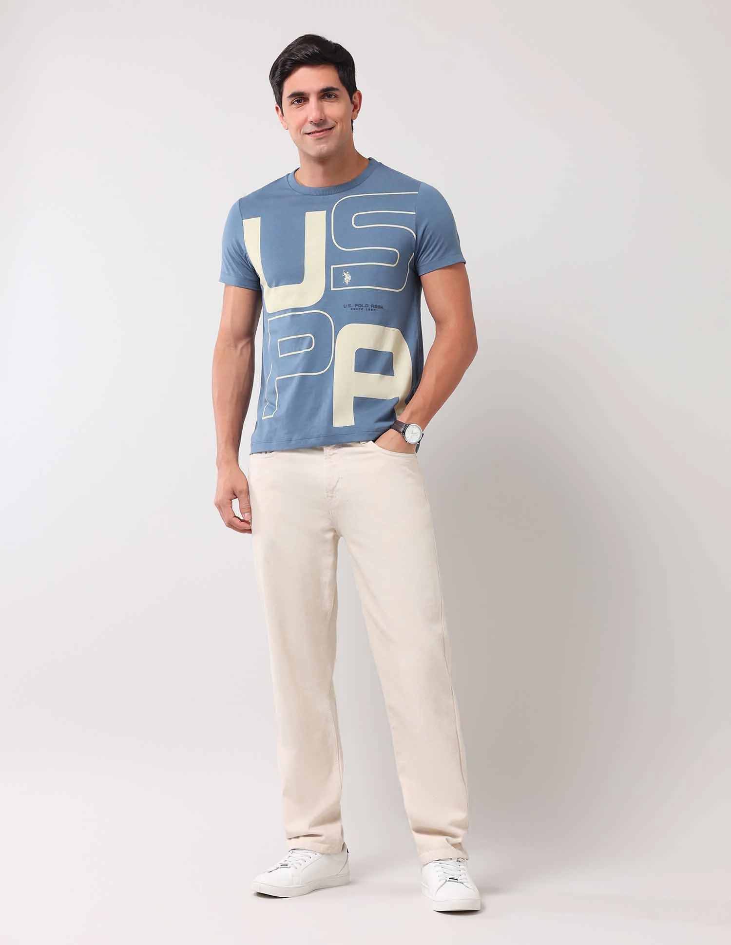 Brand Printed Muscle Fit T-Shirt - Image 3