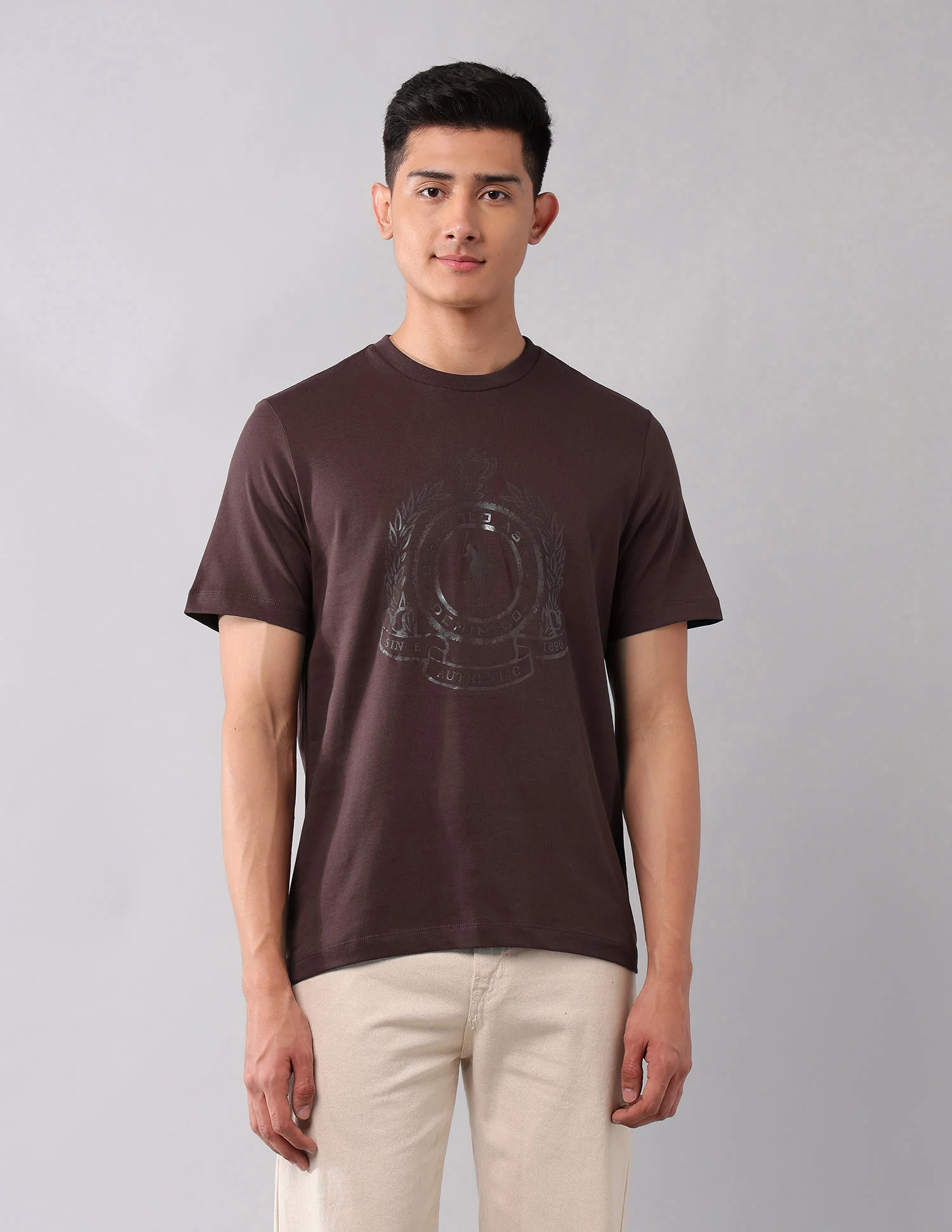 Brand Printed Muscle Fit T-Shirt - Image 6