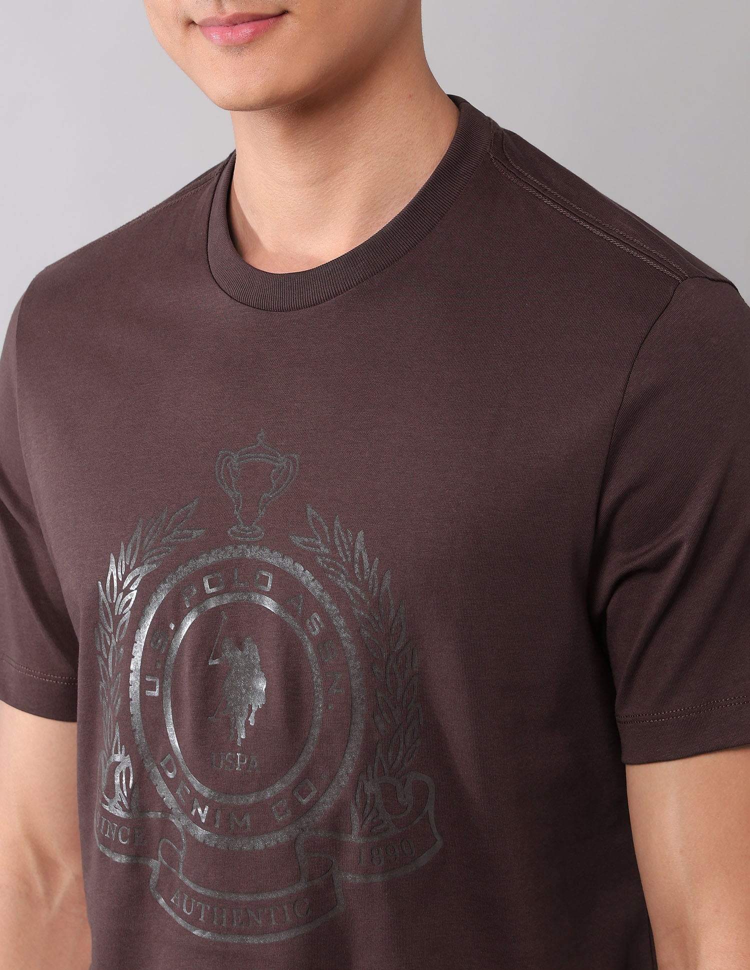 Brand Printed Muscle Fit T-Shirt - Image 7
