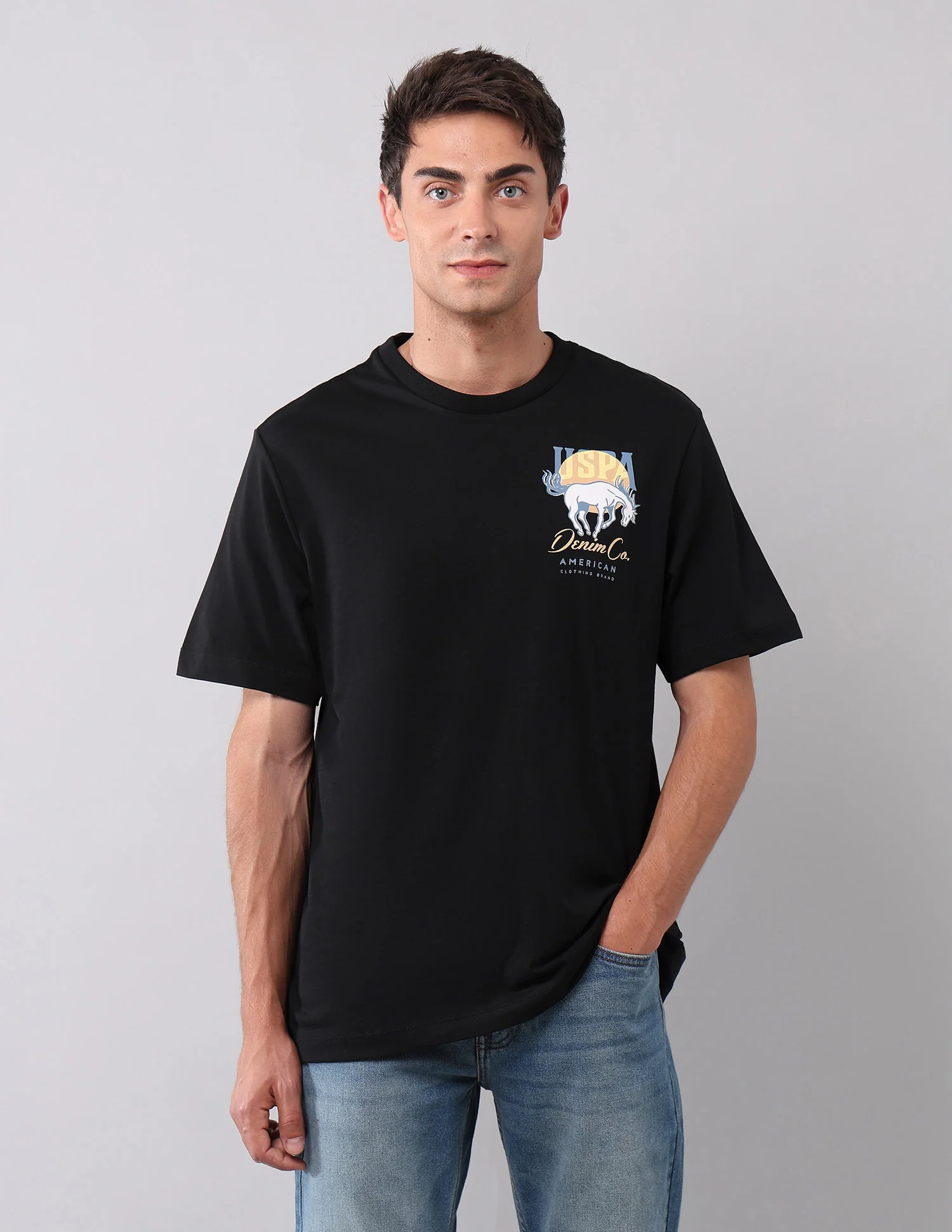 Brand Printed Muscle Fit T-Shirt - Image 6