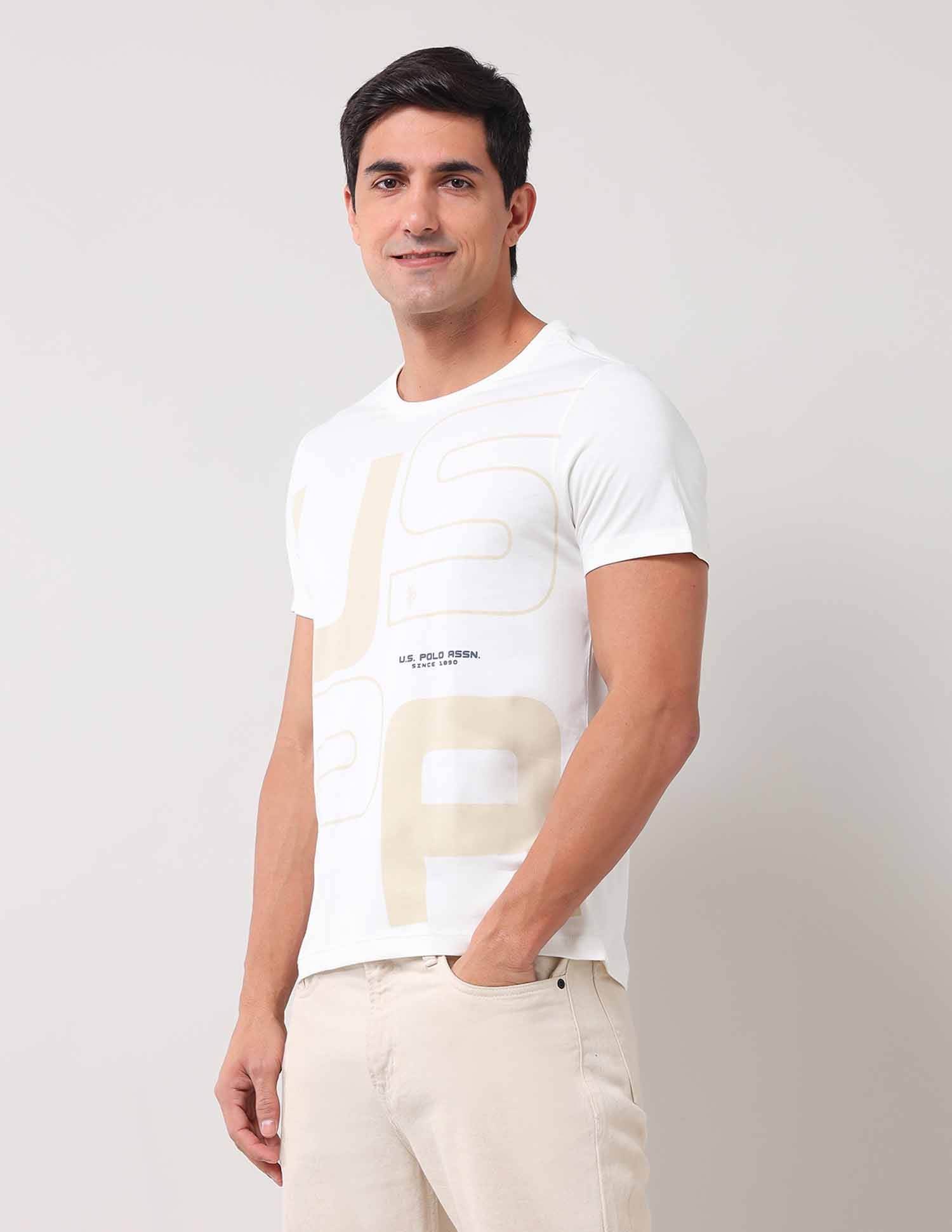 Brand Printed Muscle Fit T-Shirt - Image 4