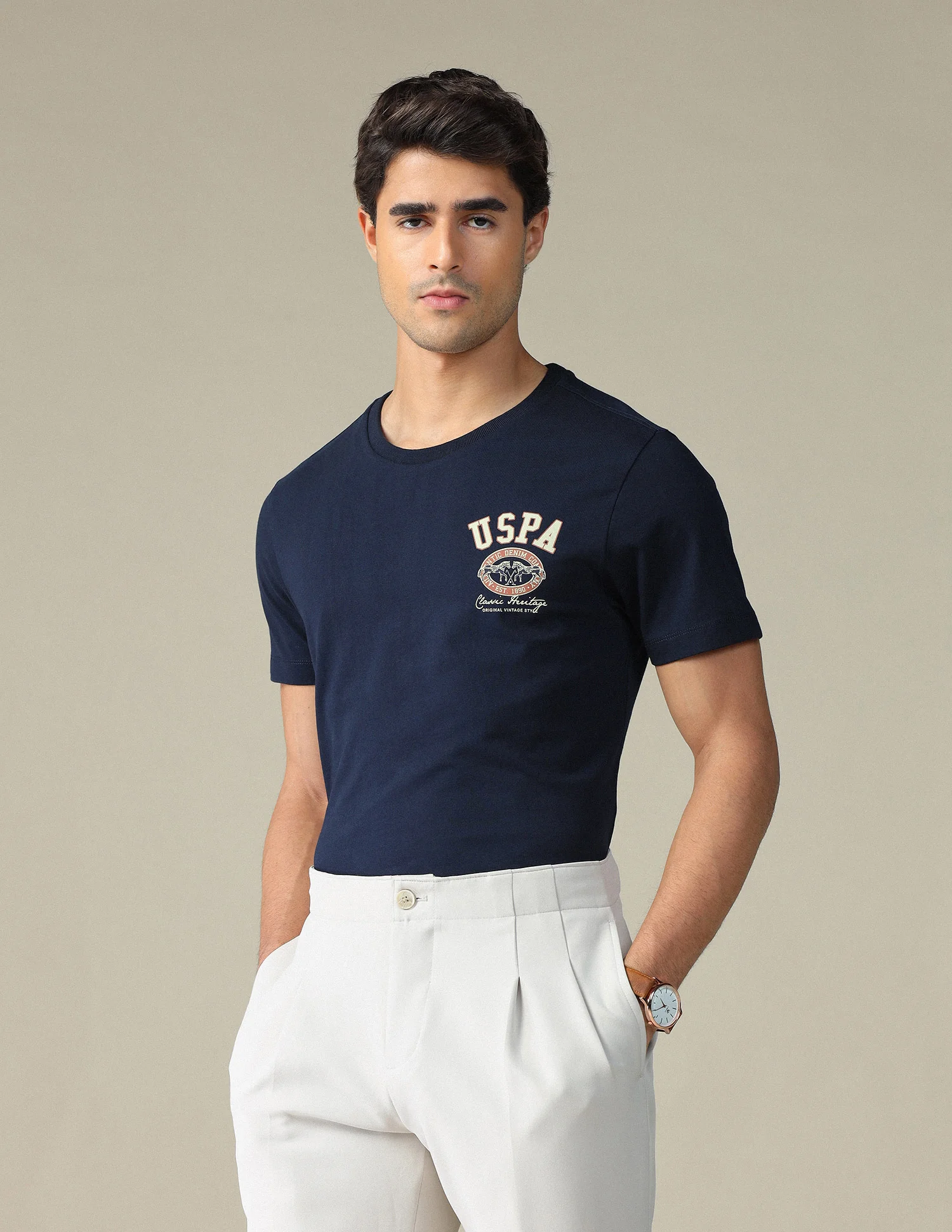 Brand Printed Muscle Fit T-Shirt - Image 4