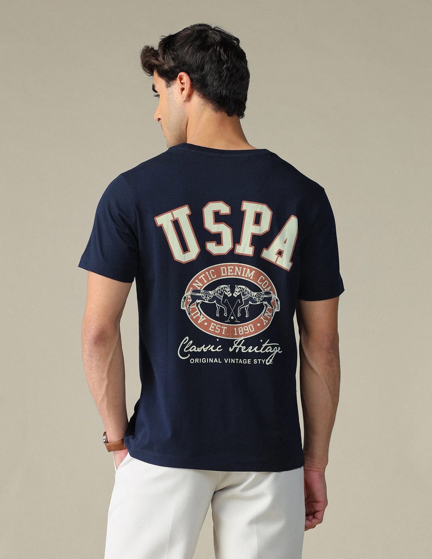 Brand Printed Muscle Fit T-Shirt - Image 5