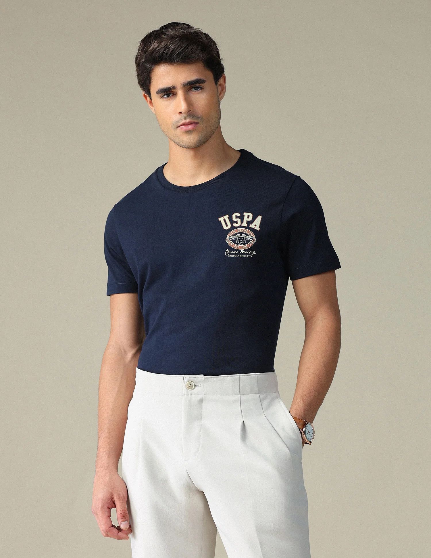 Brand Printed Muscle Fit T-Shirt - Image 6