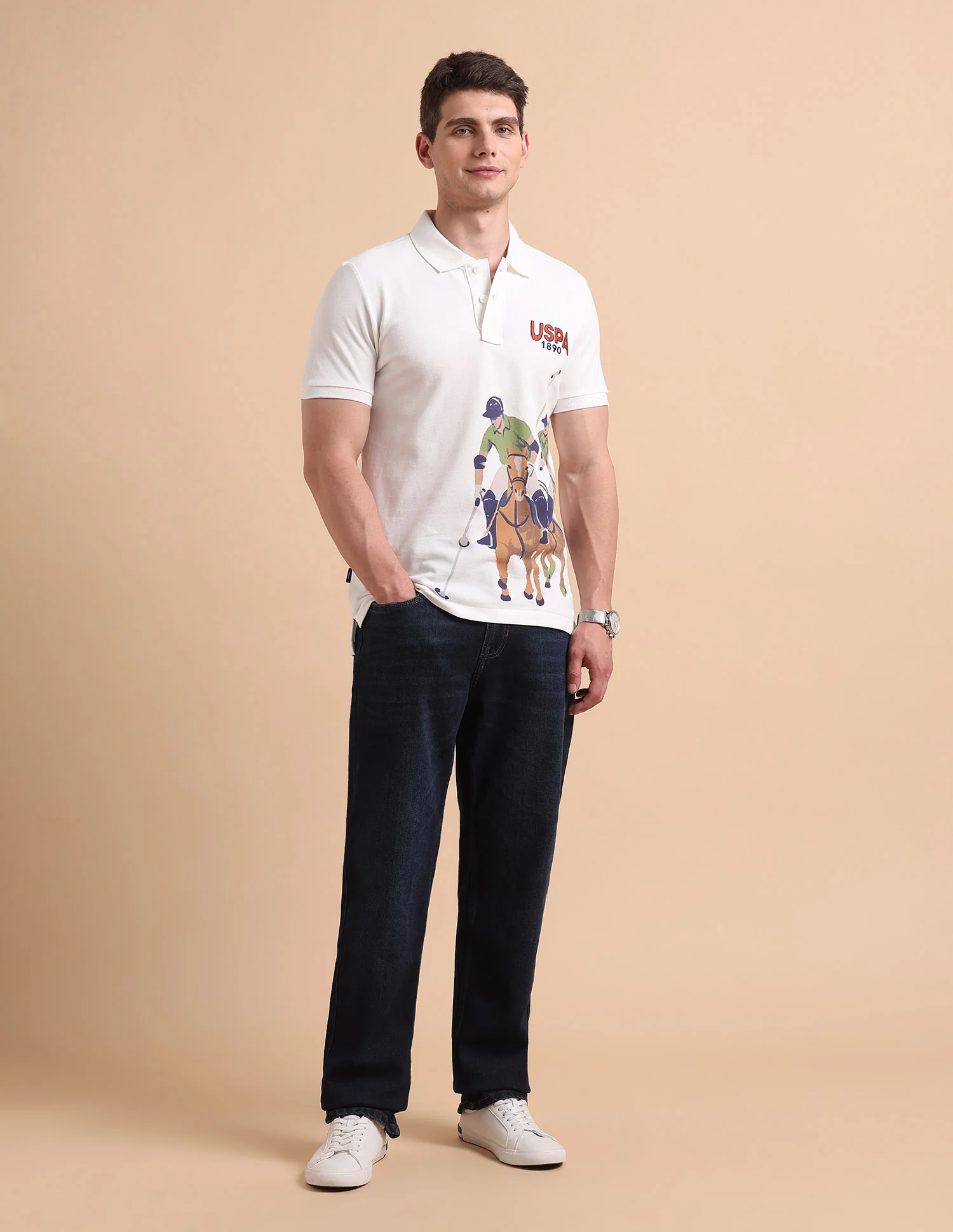Brand Printed Pure Cotton Polo Shirt - Image 3