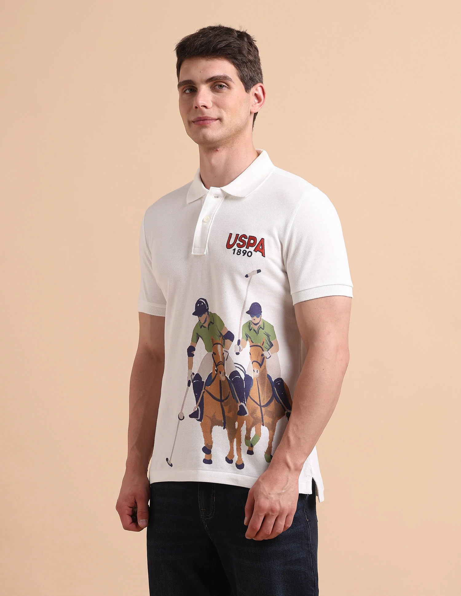 Brand Printed Pure Cotton Polo Shirt - Image 4
