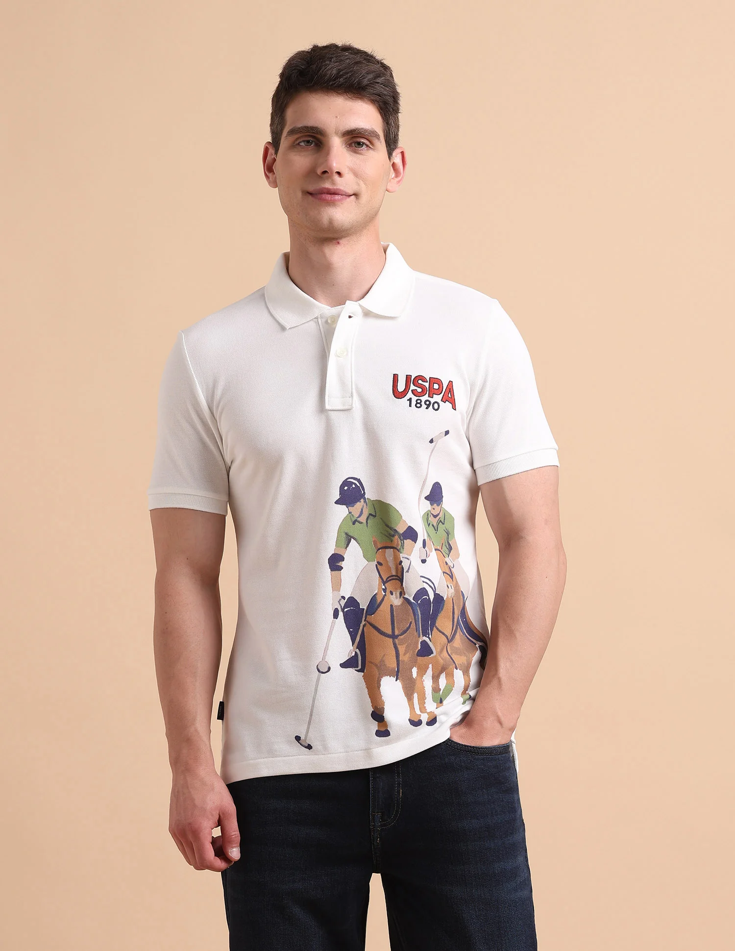 Brand Printed Pure Cotton Polo Shirt - Image 6