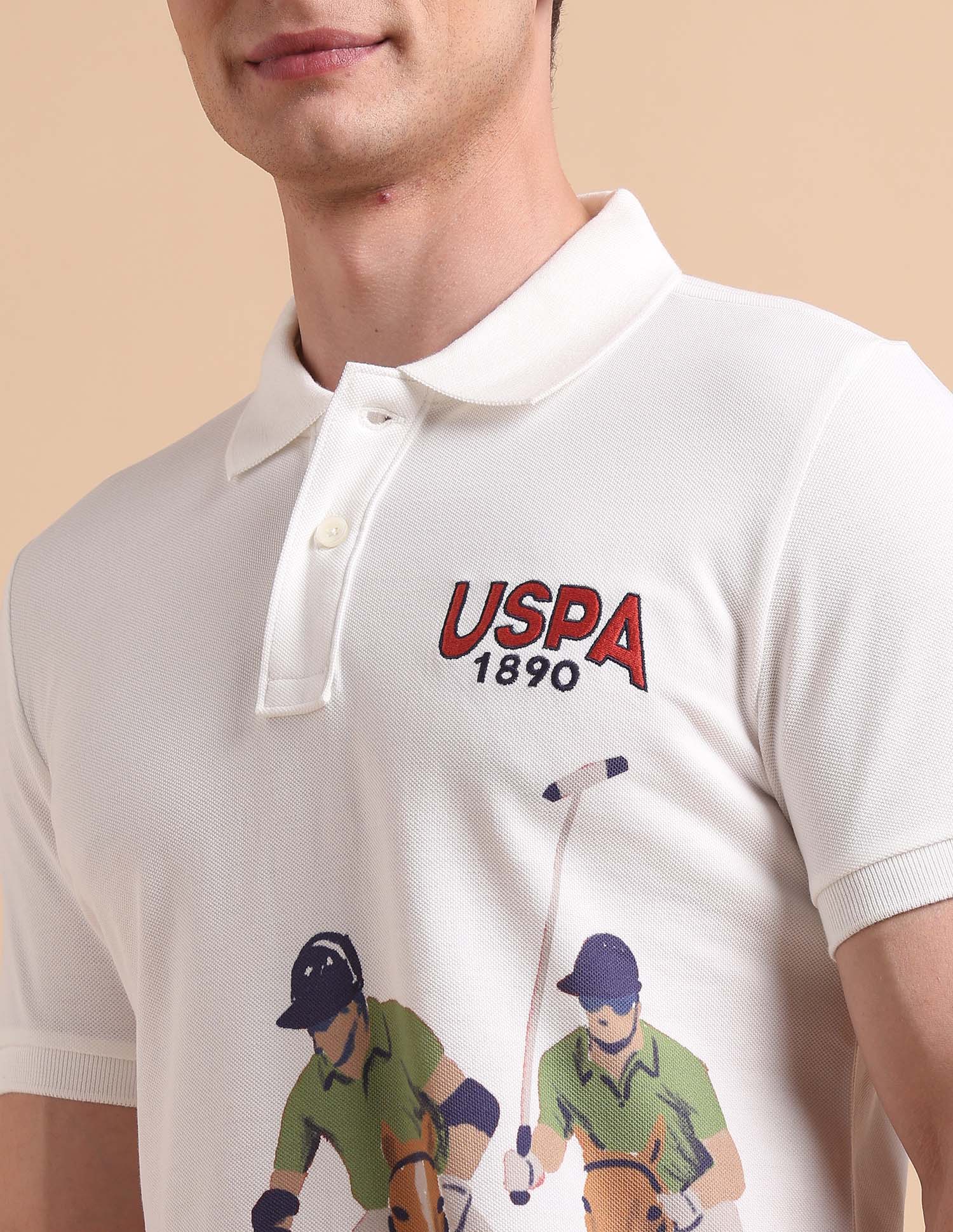 Brand Printed Pure Cotton Polo Shirt - Image 7