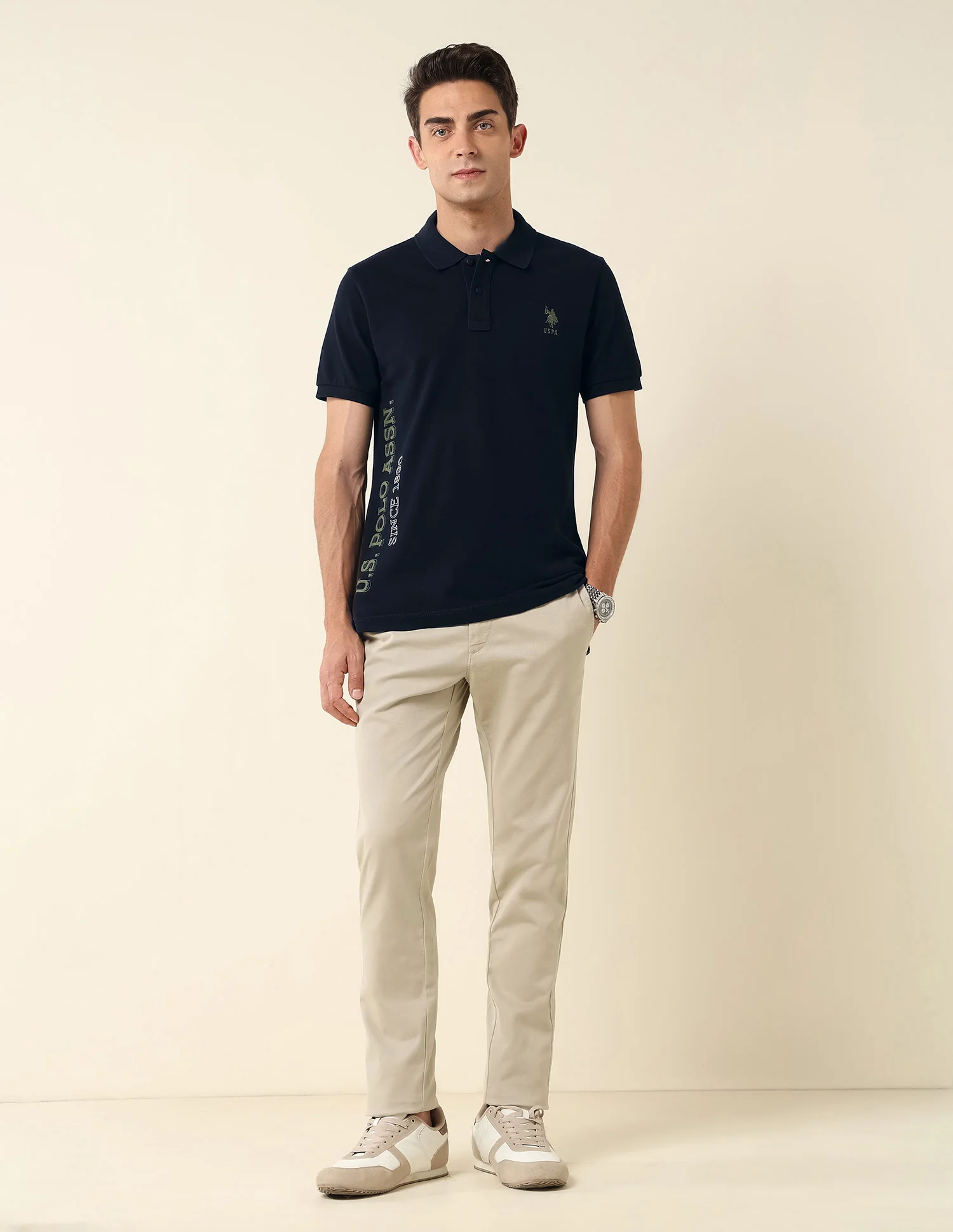 Brand Printed Pure Cotton Polo Shirt - Image 3