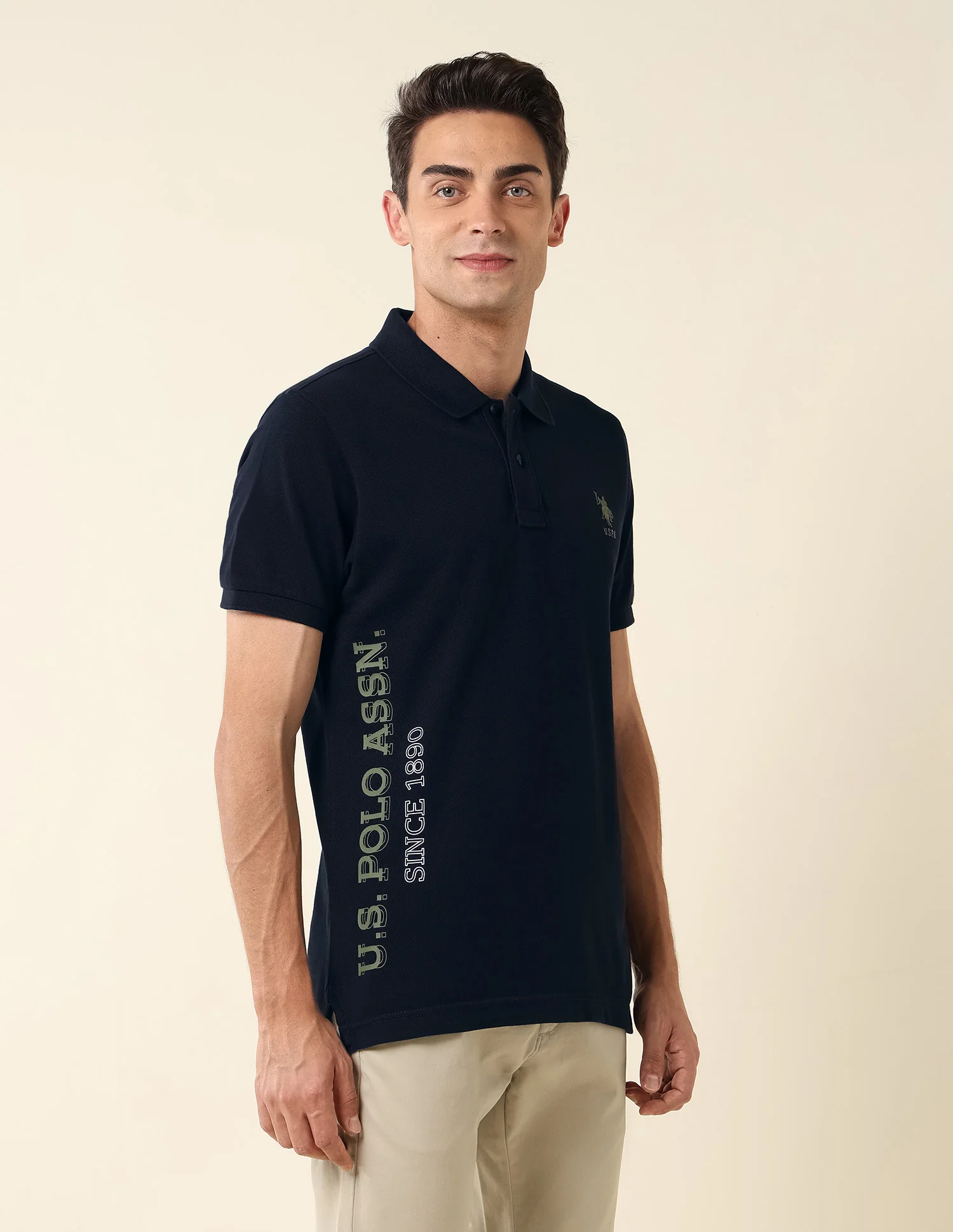 Brand Printed Pure Cotton Polo Shirt - Image 4