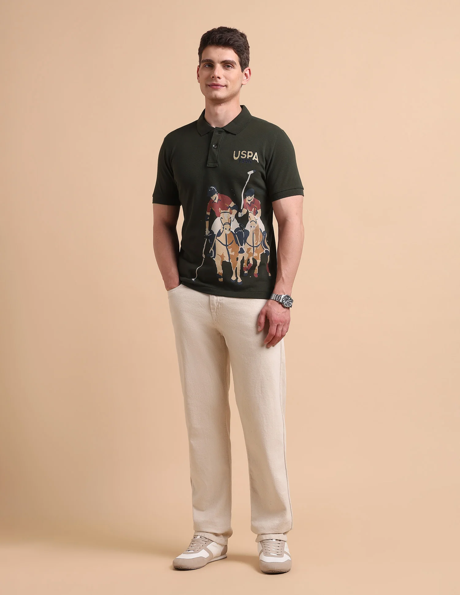 Brand Printed Pure Cotton Polo Shirt - Image 3