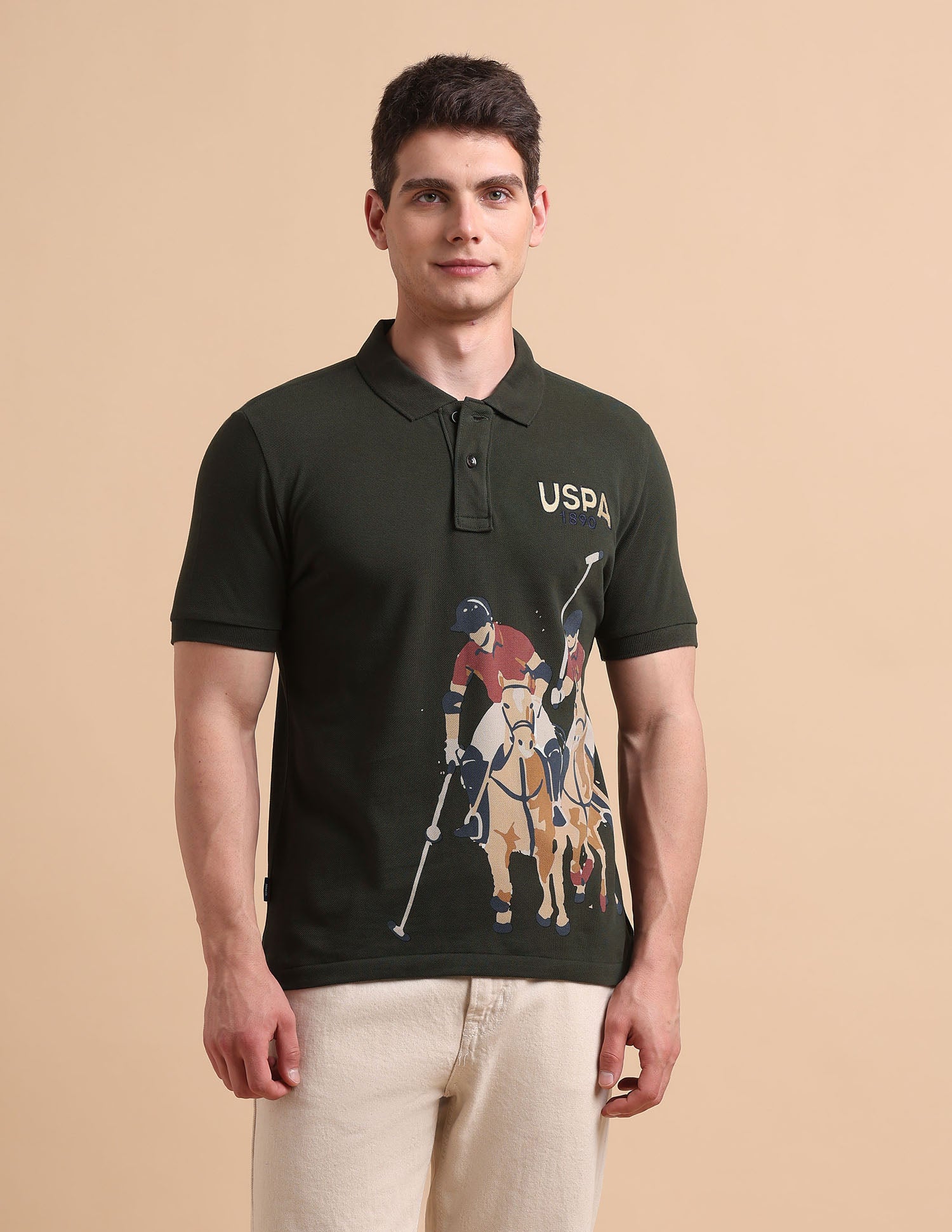 Brand Printed Pure Cotton Polo Shirt - Image 6