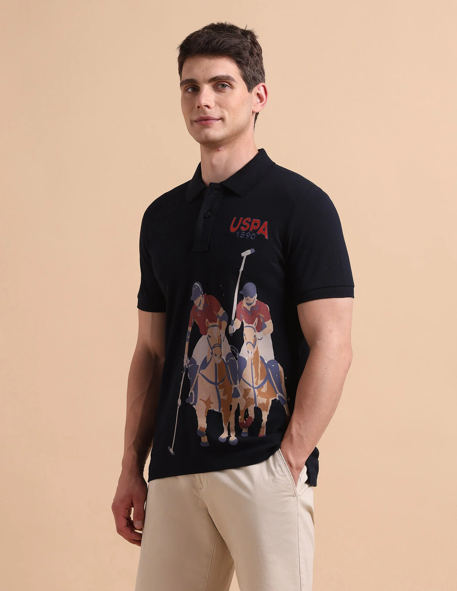 Brand Printed Pure Cotton Polo Shirt - Image 4