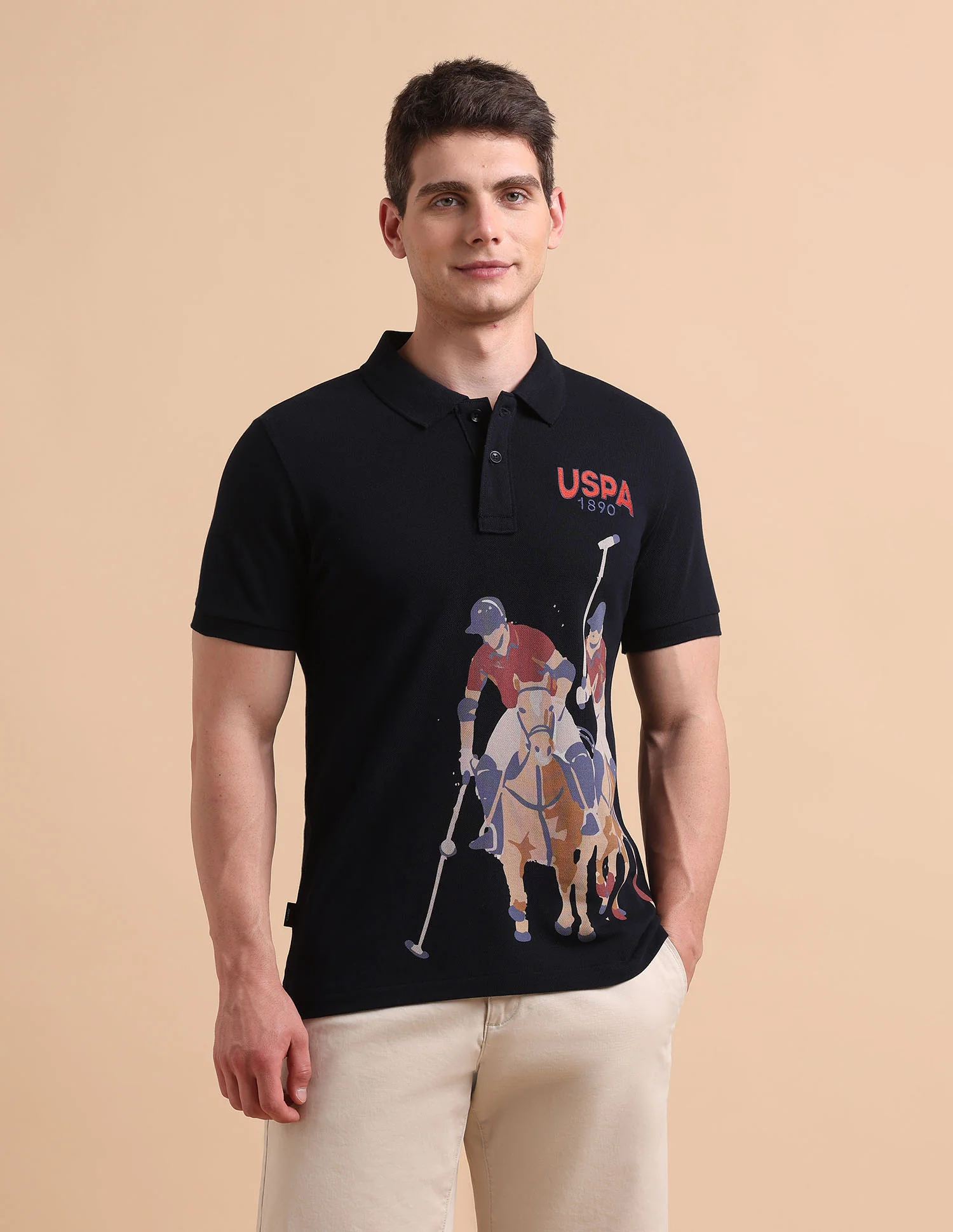 Brand Printed Pure Cotton Polo Shirt - Image 6
