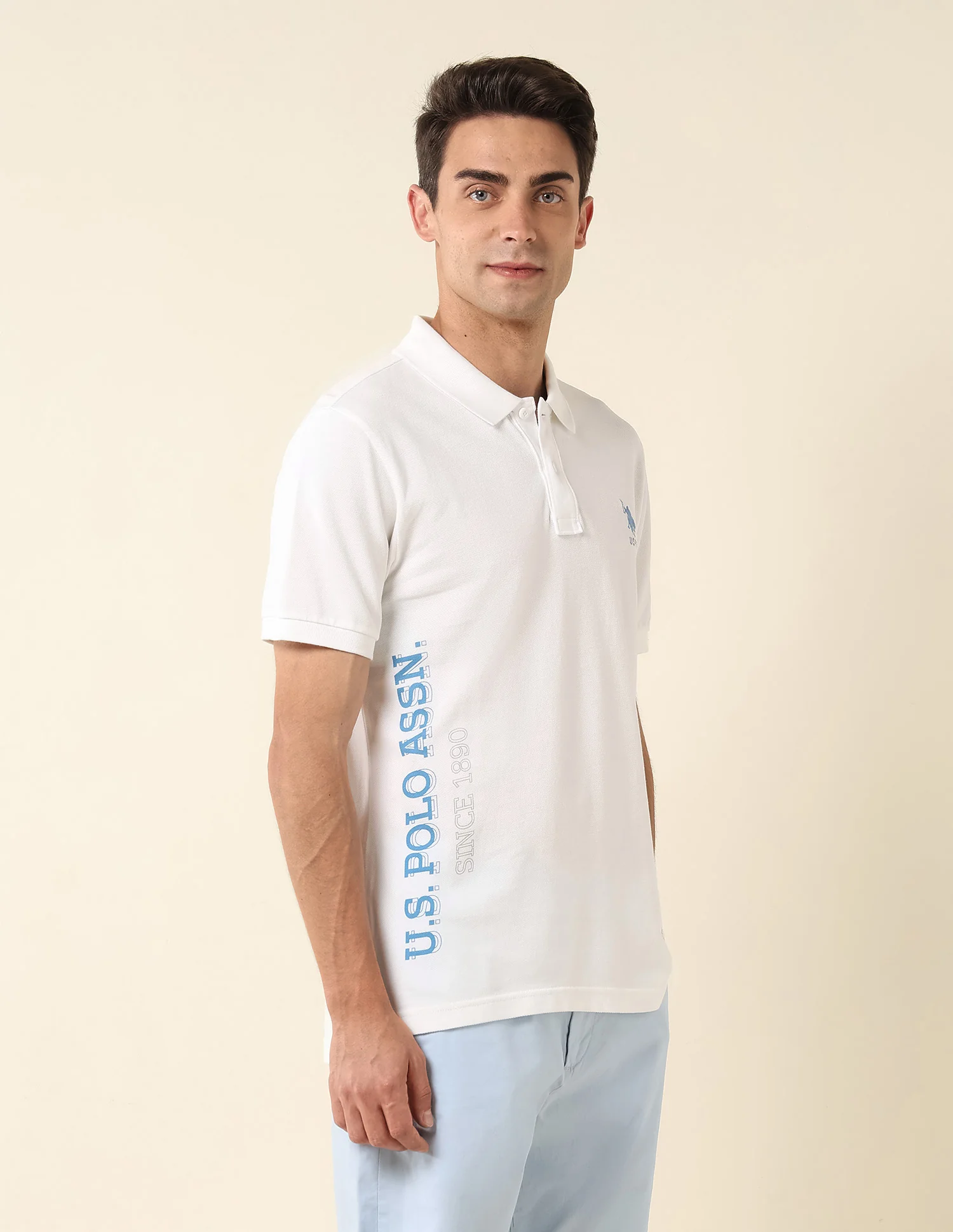 Brand Printed Pure Cotton Polo Shirt - Image 4
