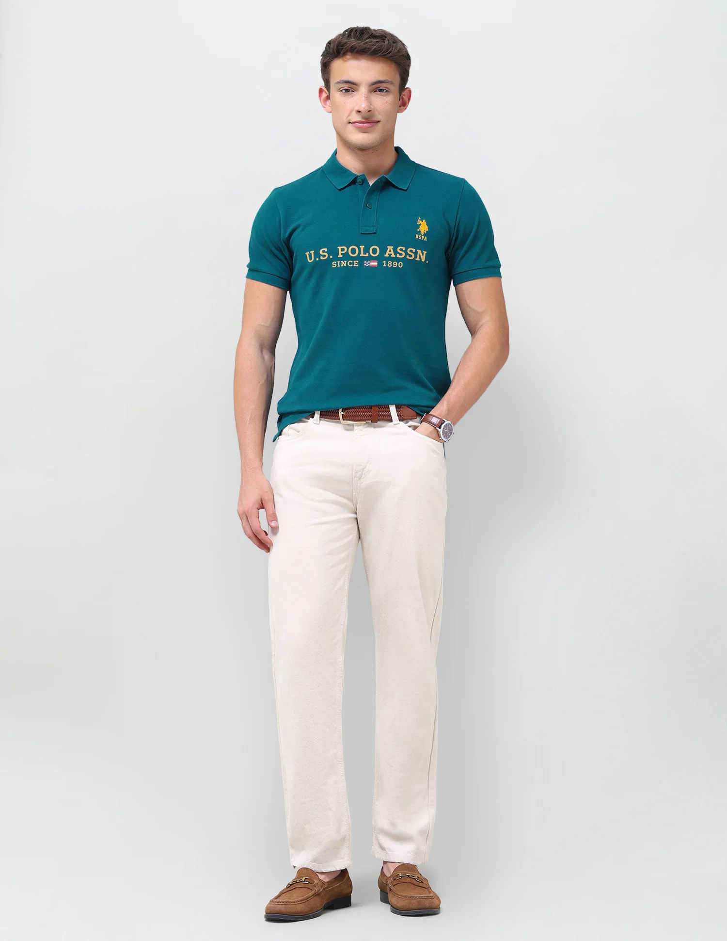 Brand Printed Regular Fit Polo Shirt - Image 3