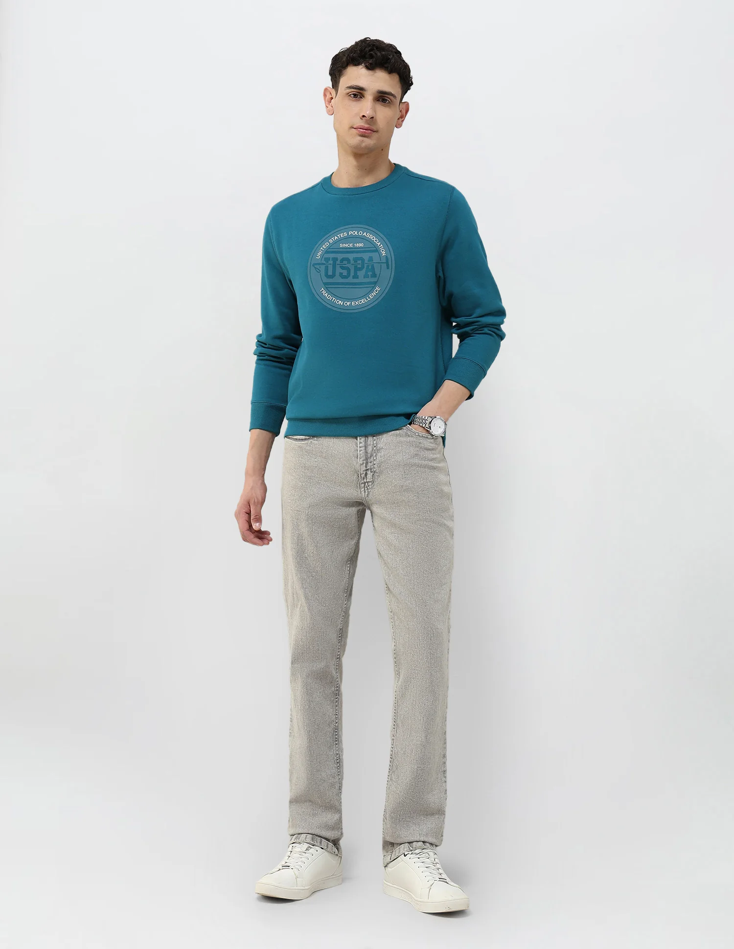 Brand Printed Regular Fit Sweatshirt - Image 3